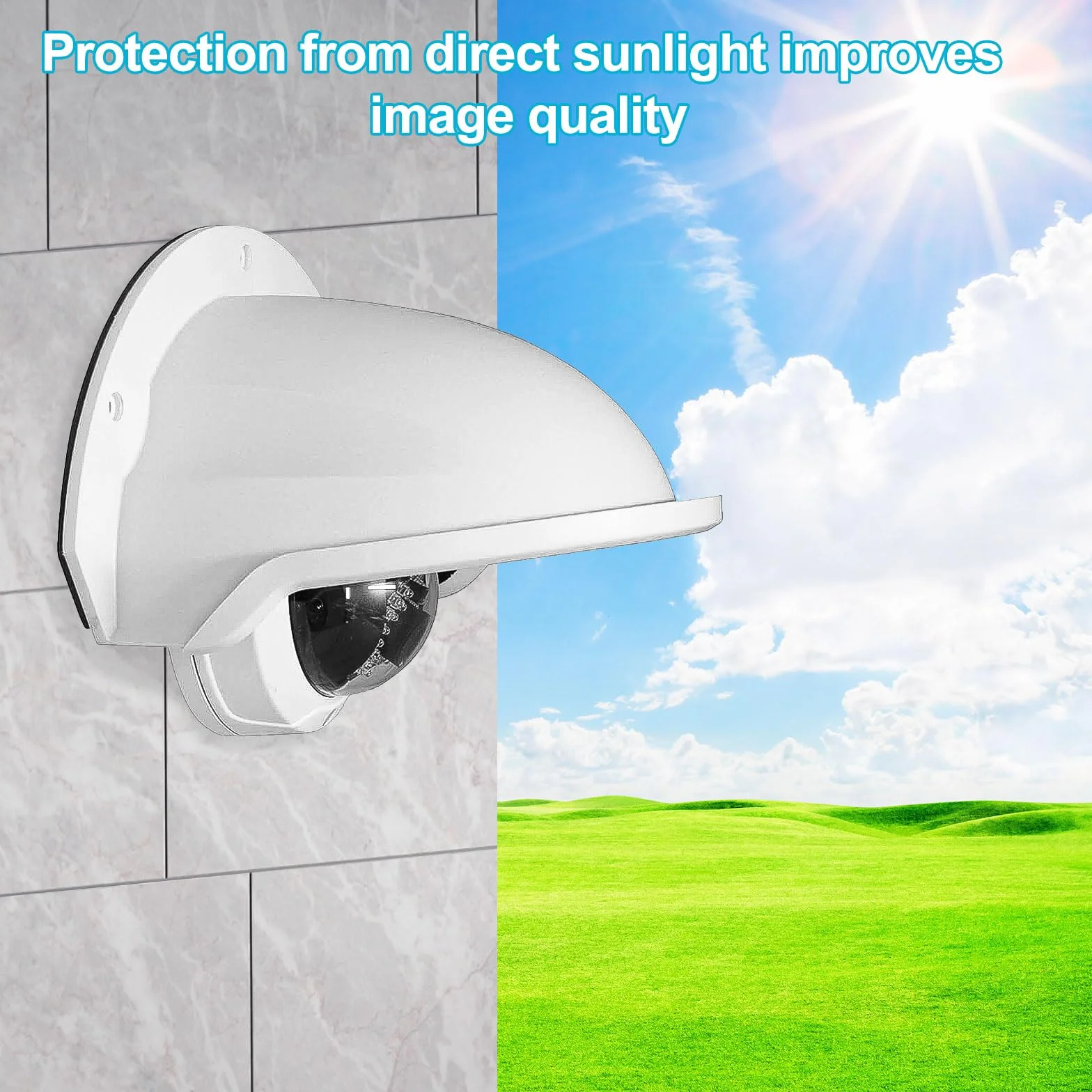 2 Pièces Protection Caméra Extérieure, Boîtier Plastique Résistant aux Intempéries, Moniteur Avec Protection Solaire et Contre la Pluie pour Caméras Bullet et Dome