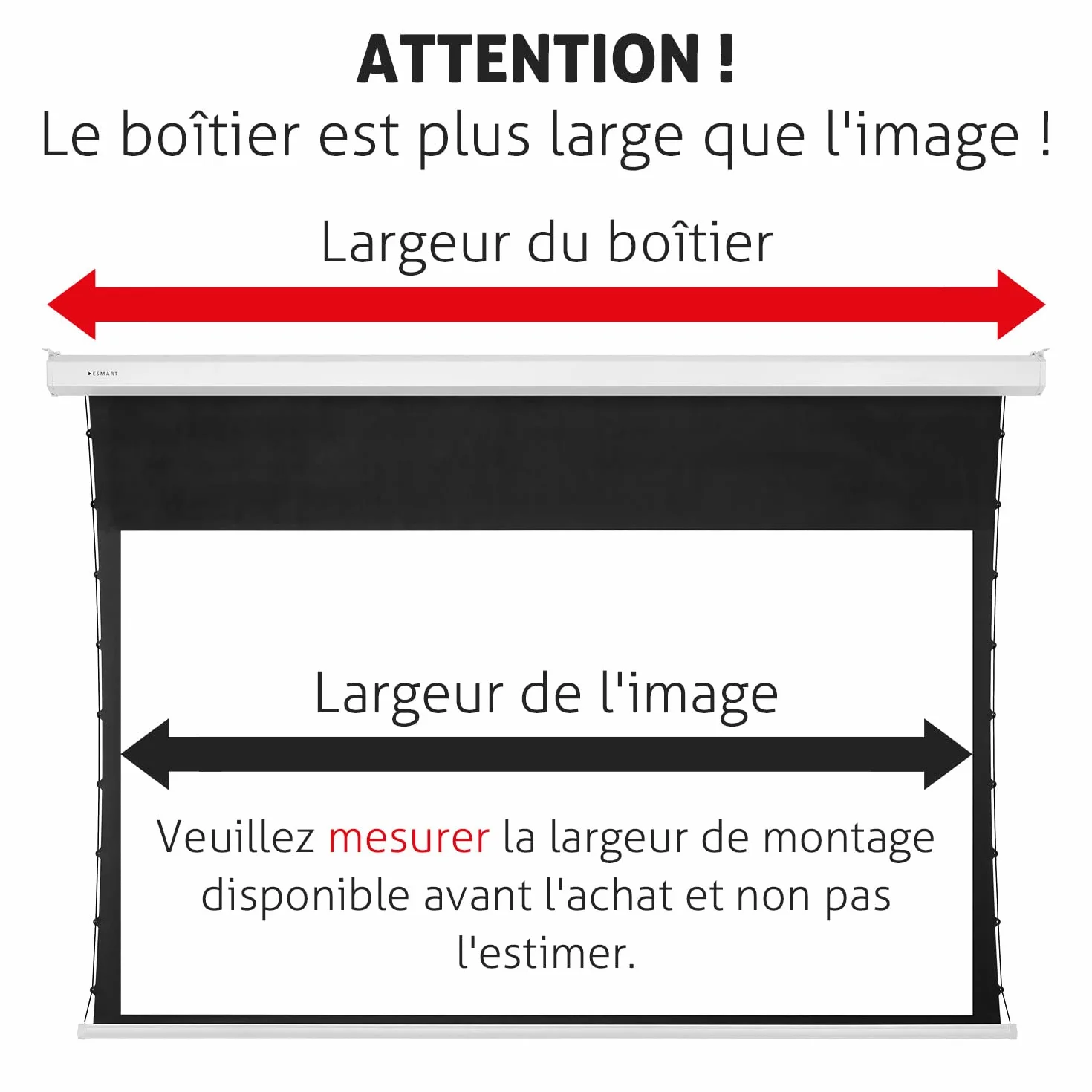 ESMART MIROLO Écran de Projection Manuel 203 x 114 cm (92") 16:9 Home Cinéma