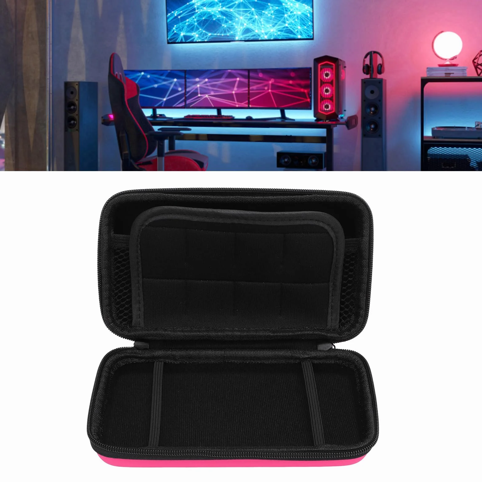 Sxhlseller Étui de Transport pour NintendoNew New 2DS XL, 2DS LL, New 3DS, Console 3DS, étui de Protections Rigide avec Emplacement pour 8 Cartouches de Jeu, PU étanche et EVA Rigide,