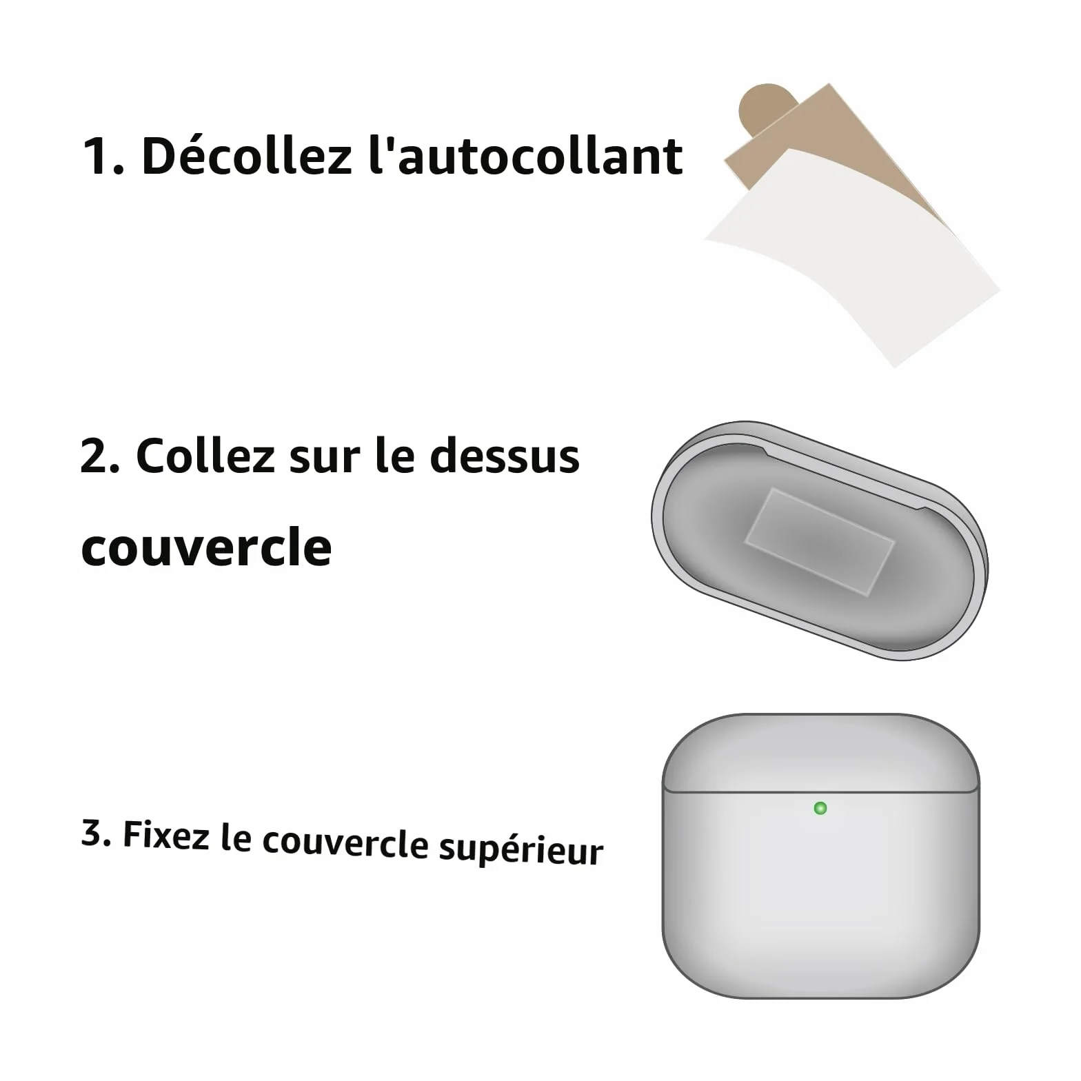 Coque AirPods 4 avec Dragonne, Protection Étui AirPods 4th Generation, Recharge sans Fil Noir