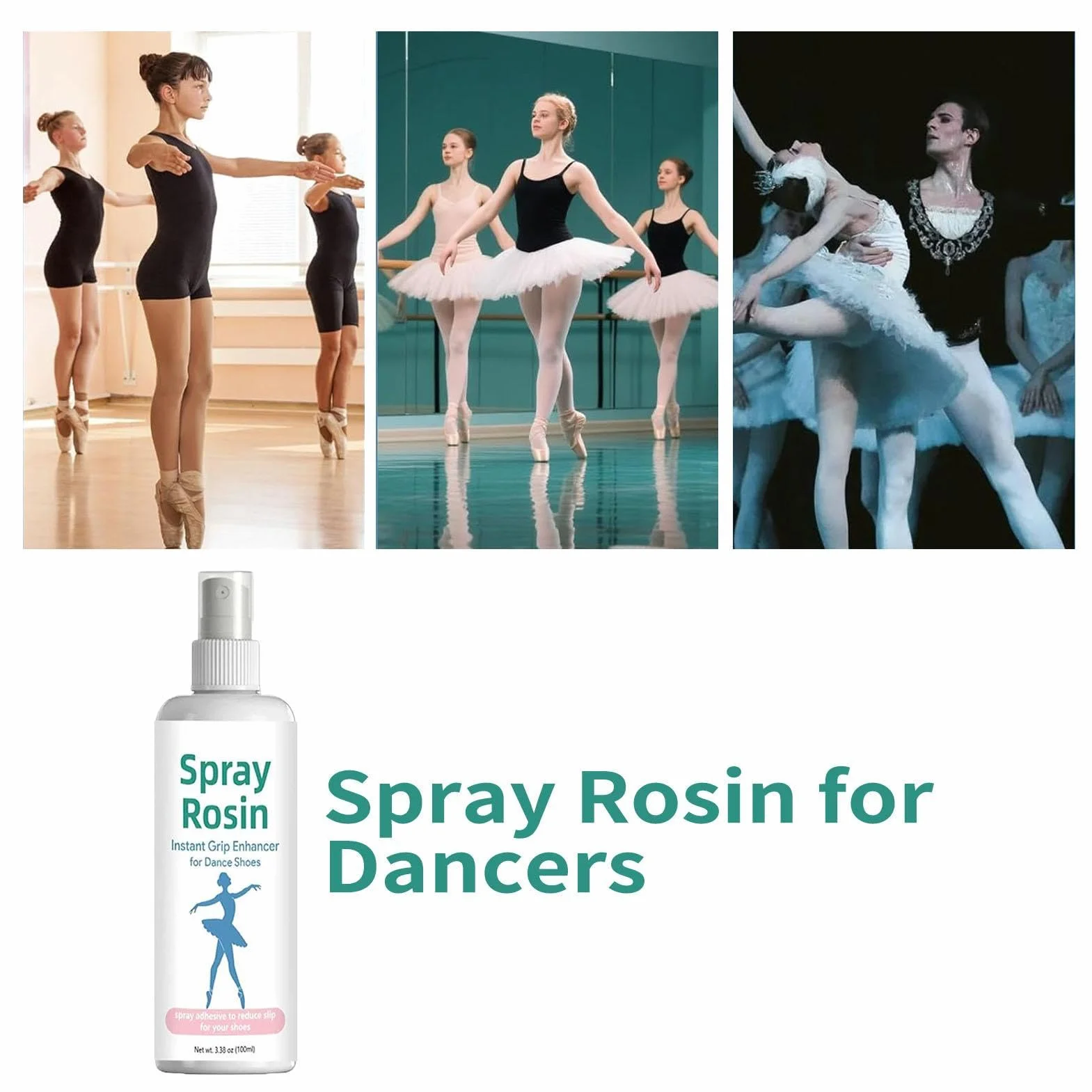 Spray Colophane Antidérapant 100 ML pour Danseurs - Renfort Adhérence Chaussons Danse Portable Longue Durée