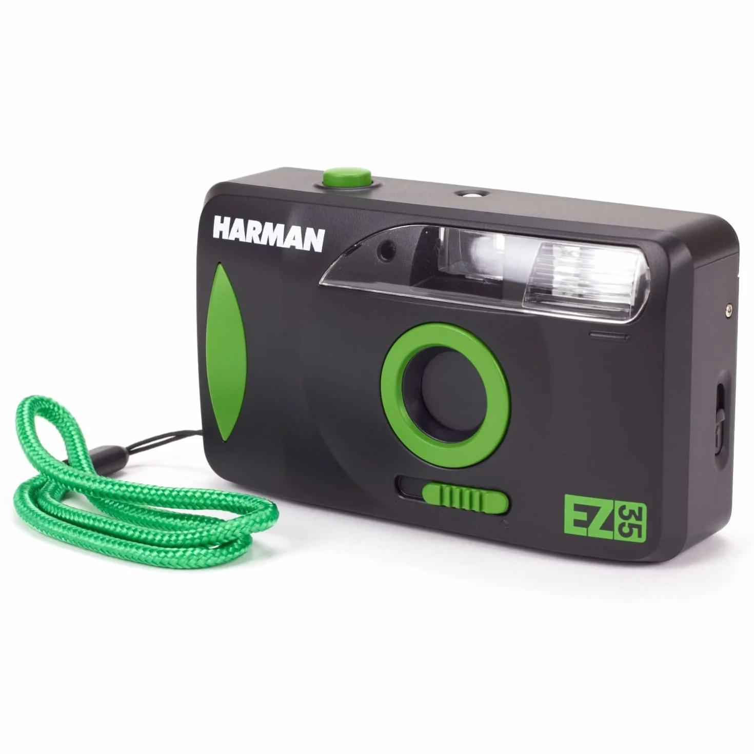 Appareil Photo argentique Compact 24x36 Harman EZ-35 Noir - Réutilisable + 1 Film N&B Ilford HP5 Plus 36poses
