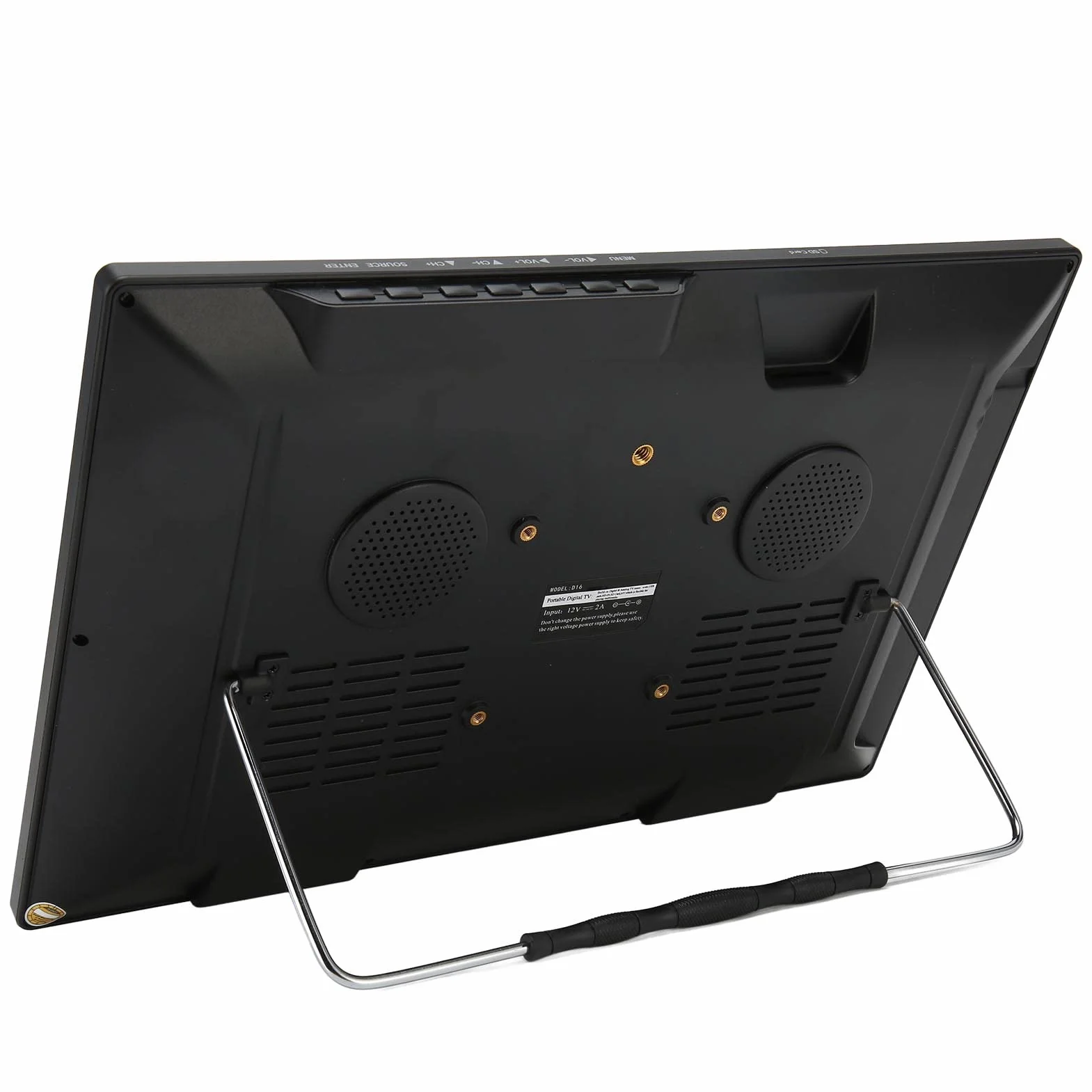 Moniteur LED TV Portable 16 Pouces, écran HD LED TV avec Batterie au Lithium Rechargeable, pour Voiture, Caravane, Camping, Extérieur, Cuisine, Télévision/Moniteur avec Prise USB