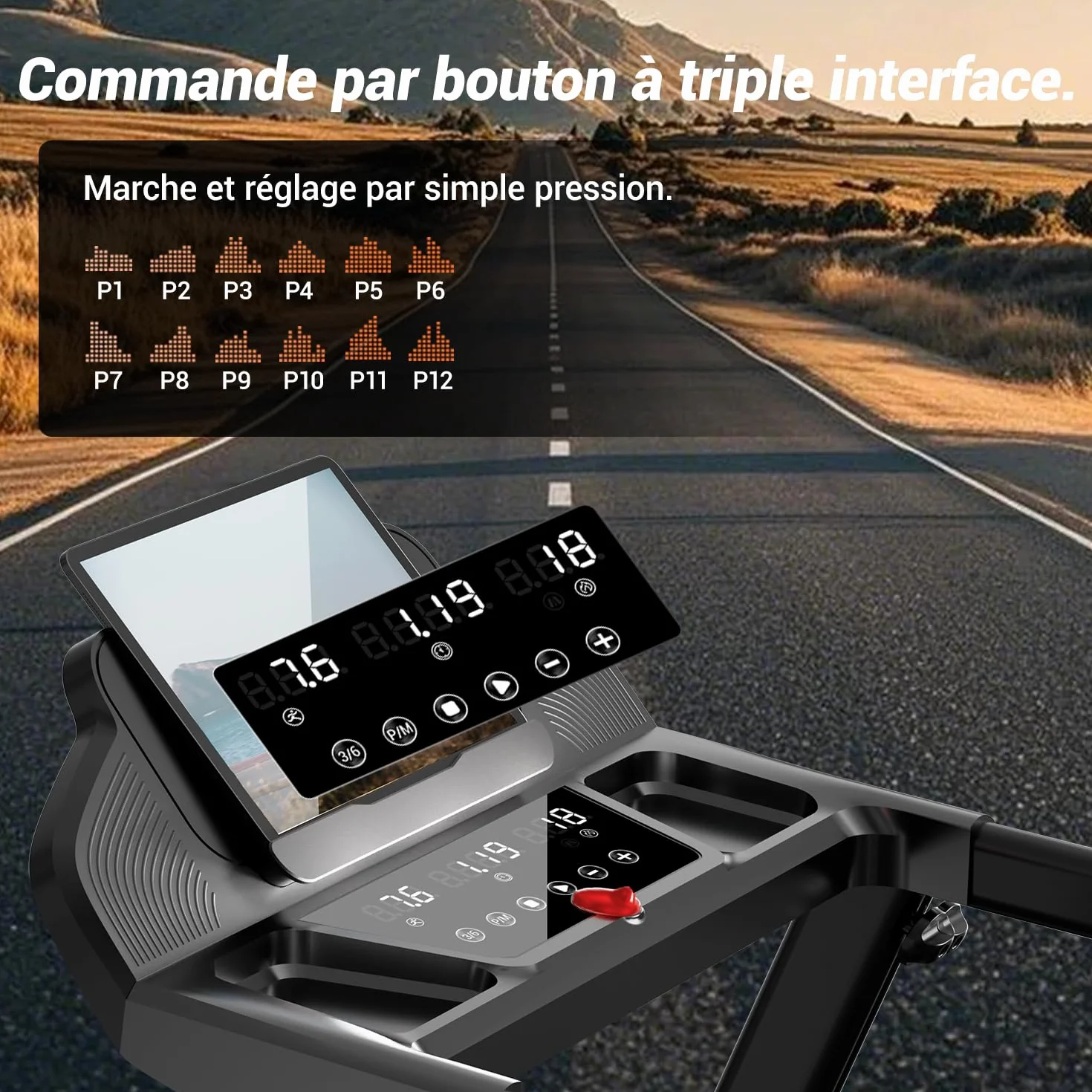 LONTEK Tapis de Course Pliable Inclinable 15% 12KM/H Moteur 3,0 CV Charge Max 136KG