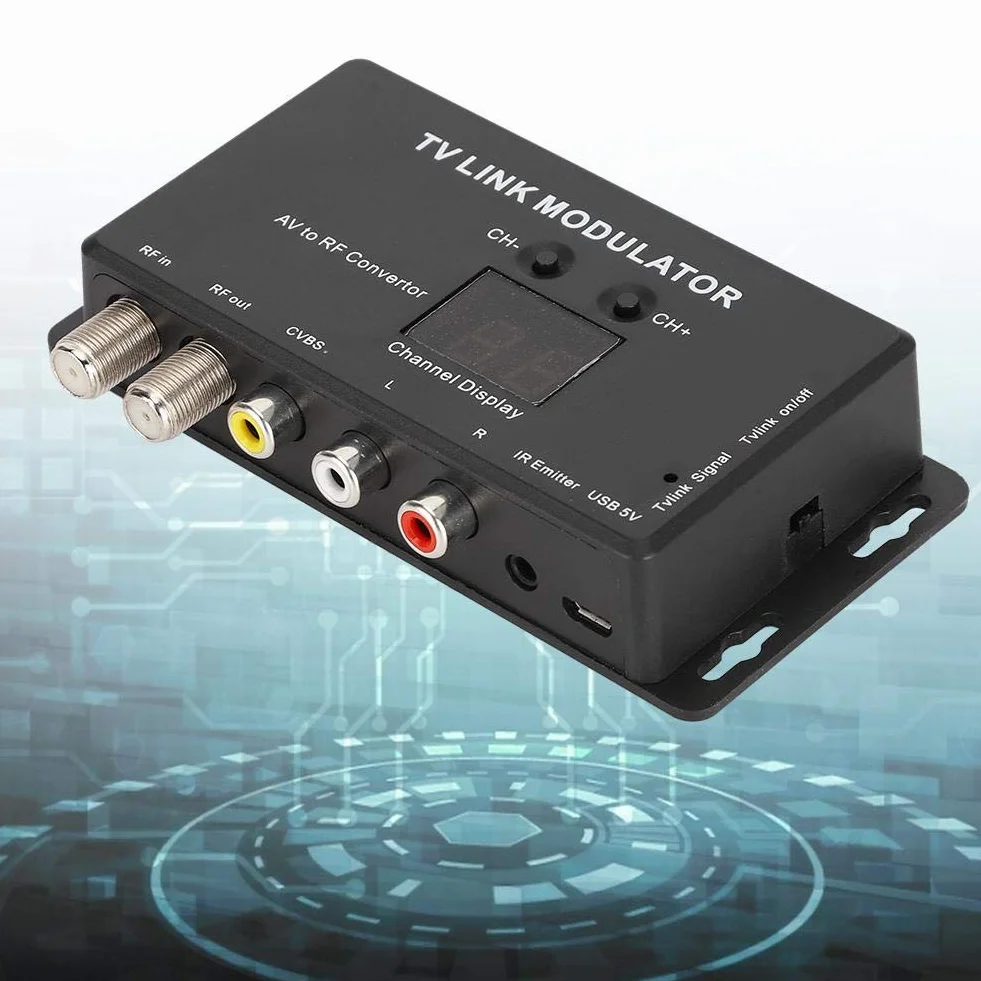Modulateur IR Tm70 UHF TV Link Convertisseur AV vers RF Adaptateur d'extension IR avec Affichage de Canal