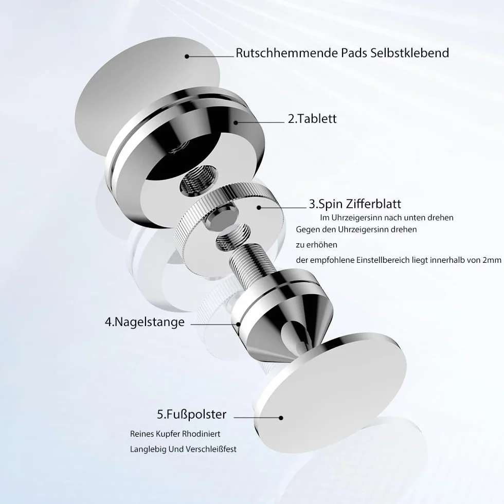 Tertullus Lot de 4 pics de haut-parleur, en acier inoxydable, pour caisson de basses réglables en hauteur, pieds absorbants avec pointes, rondelles pour appareils Hi-Fi et haut-parleurs