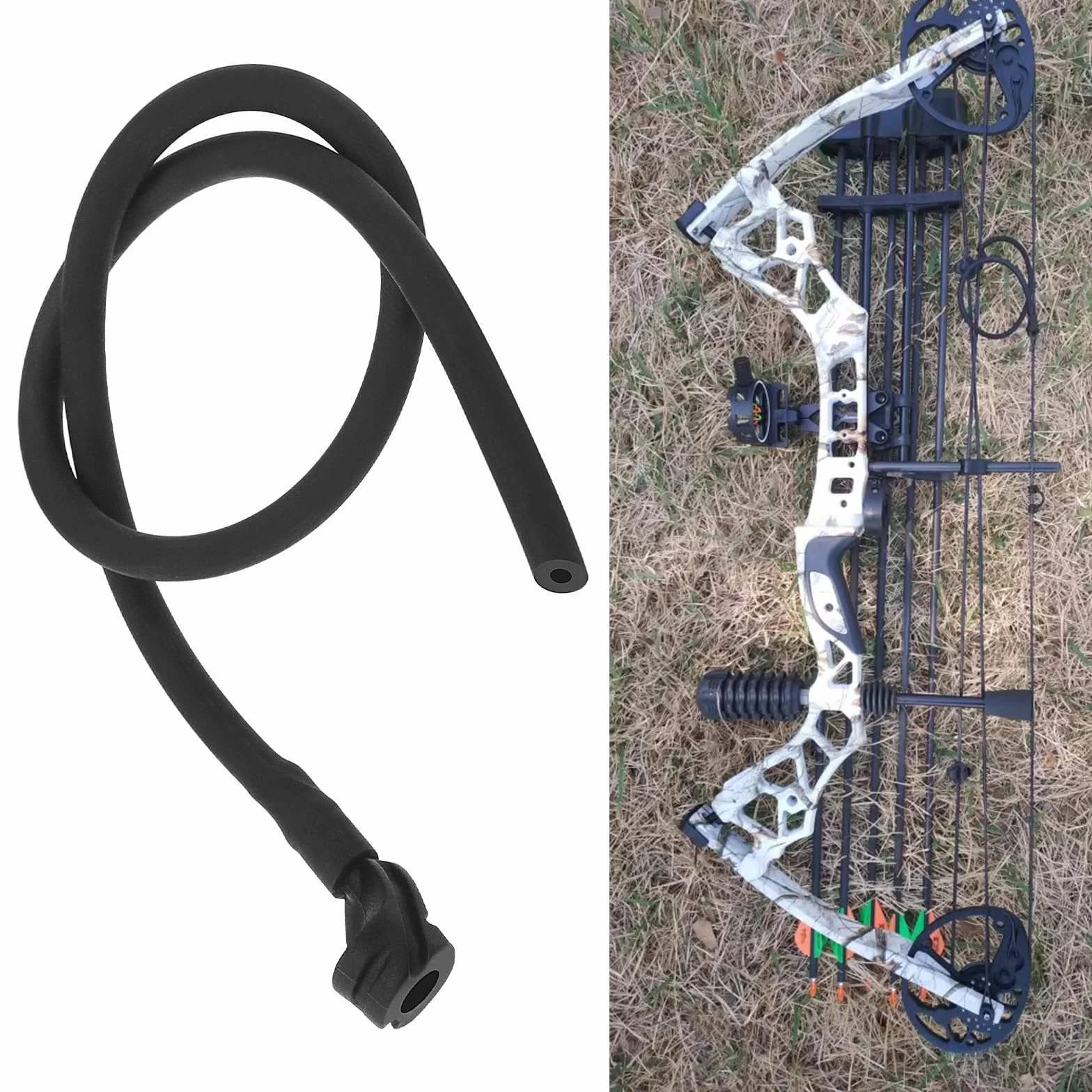 Peep Sight Tube en Caoutchouc pour Arc Composé, Peep Sight Cordon de Traction, Accessoires Arc, Noir