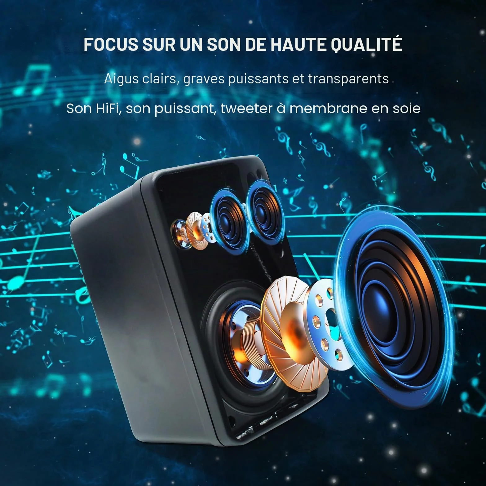Herdio 3.5 Pouces étanche Filaire Enceintes d'extérieur,200W Haut Parleur Voiture Mural Passif Premium Montable, Basse Améliorée, Durable et Durable pour Patio Marine Boat Garage Intérieur (Noir)