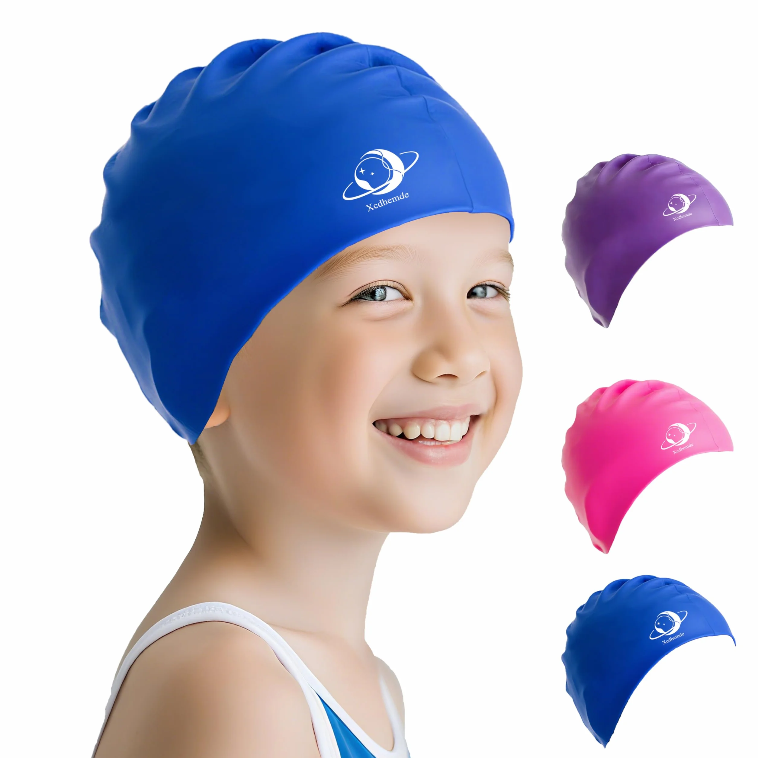 Bonnet de Bain Enfant Silicone Natation Piscine Confortable Souple