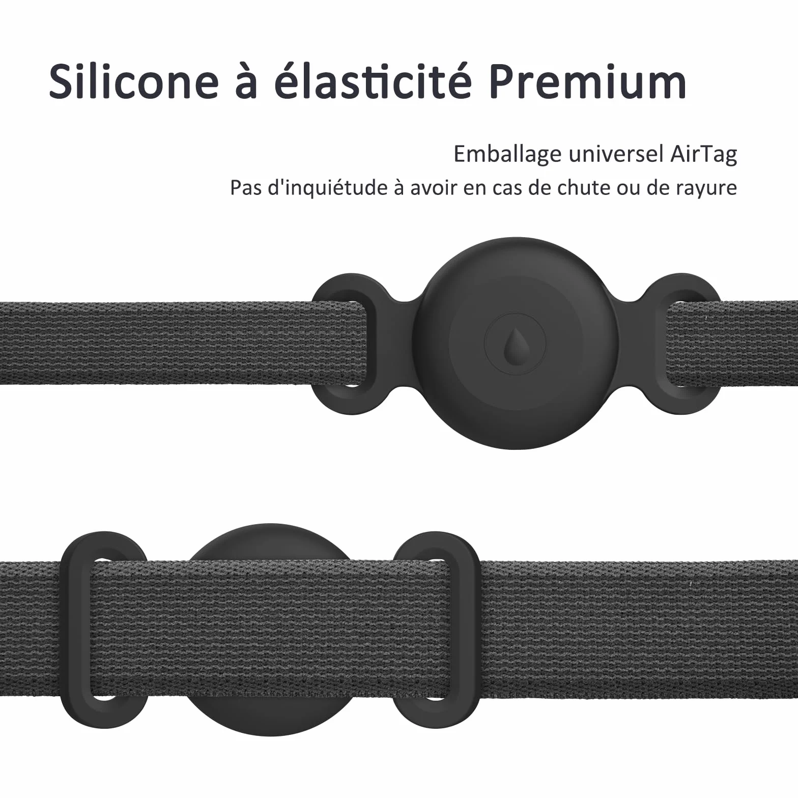 Vancle Airtag Étuis Collier pour Chien et Chat, Coque en Silicone Étanche pour Apple AirTag GPS Finder, 1pc Housse de AirTag Protection pour Pet Colliers de Compagnie Anti-Perte Porte-clés AirTag