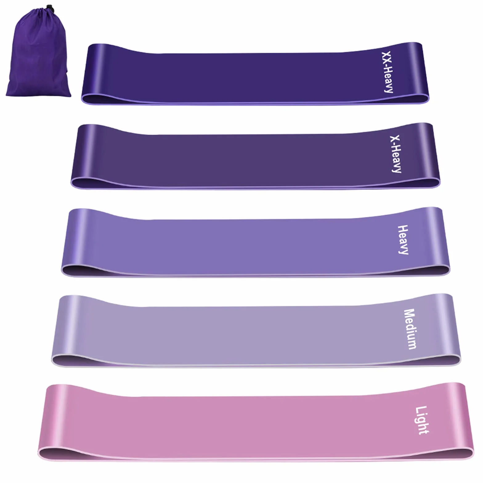 Fokky Bande Élastique Musculation Lot de 5, 5 Niveaux de Force, Élastique Sport Fitness Pilates Yoga avec Sac de Rangement