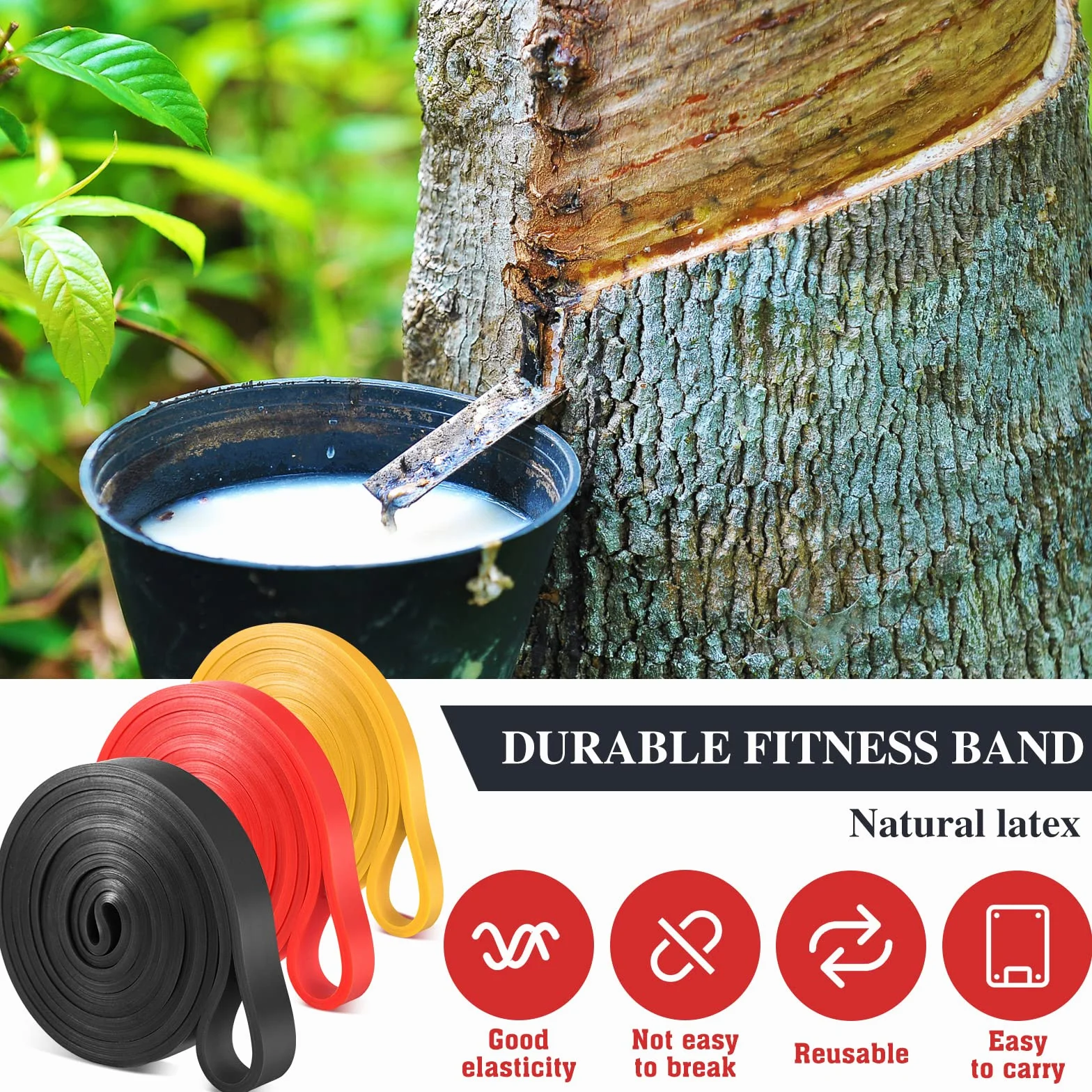 Bande Elastique Musculation, 3 Tailles Élastique Sport Bandes Fitness, Resistance Traction Powerlifting