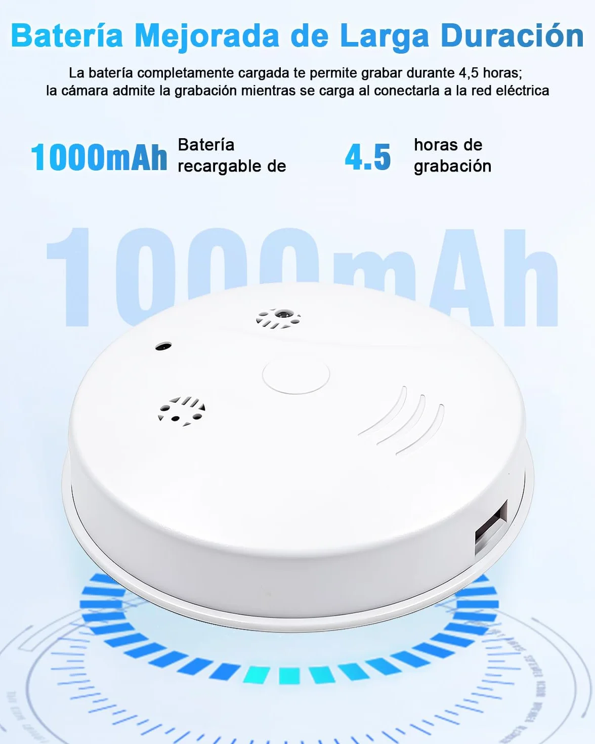 Caméra Espion WiFi 5G, Mini Camera Cachée Espion Discrete sans Fil HD 1080P, Micro Espion Détecteur de Fumée avec Vision Nocturne et Détection de Mouvement Tuya APP Enregistrement en Boucle