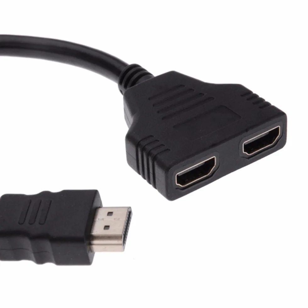 ZYuoo Diviseur de câble HDMI 1080P mâle vers Double HDMI Femelle, Adaptateur 1 vers 2 Voies