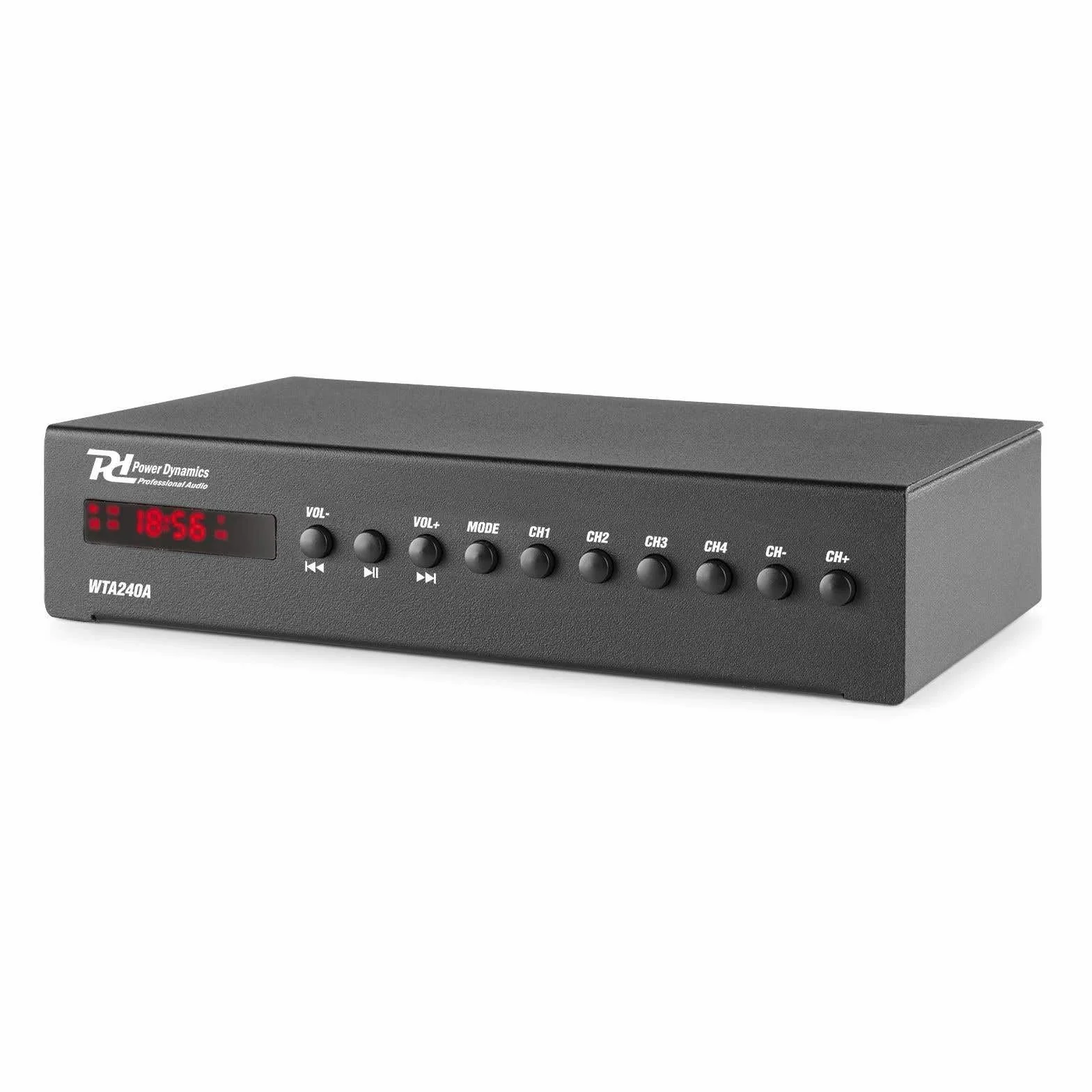 Power Dynamics WT240A Amplificateur Stéréo WiFi avec Bluetooth - 80 Watts, Multiroom, AirPlay, DLNA, USB, Ethernet, Télécommande, Montage 19", Idéal pour Les Petits Commerces