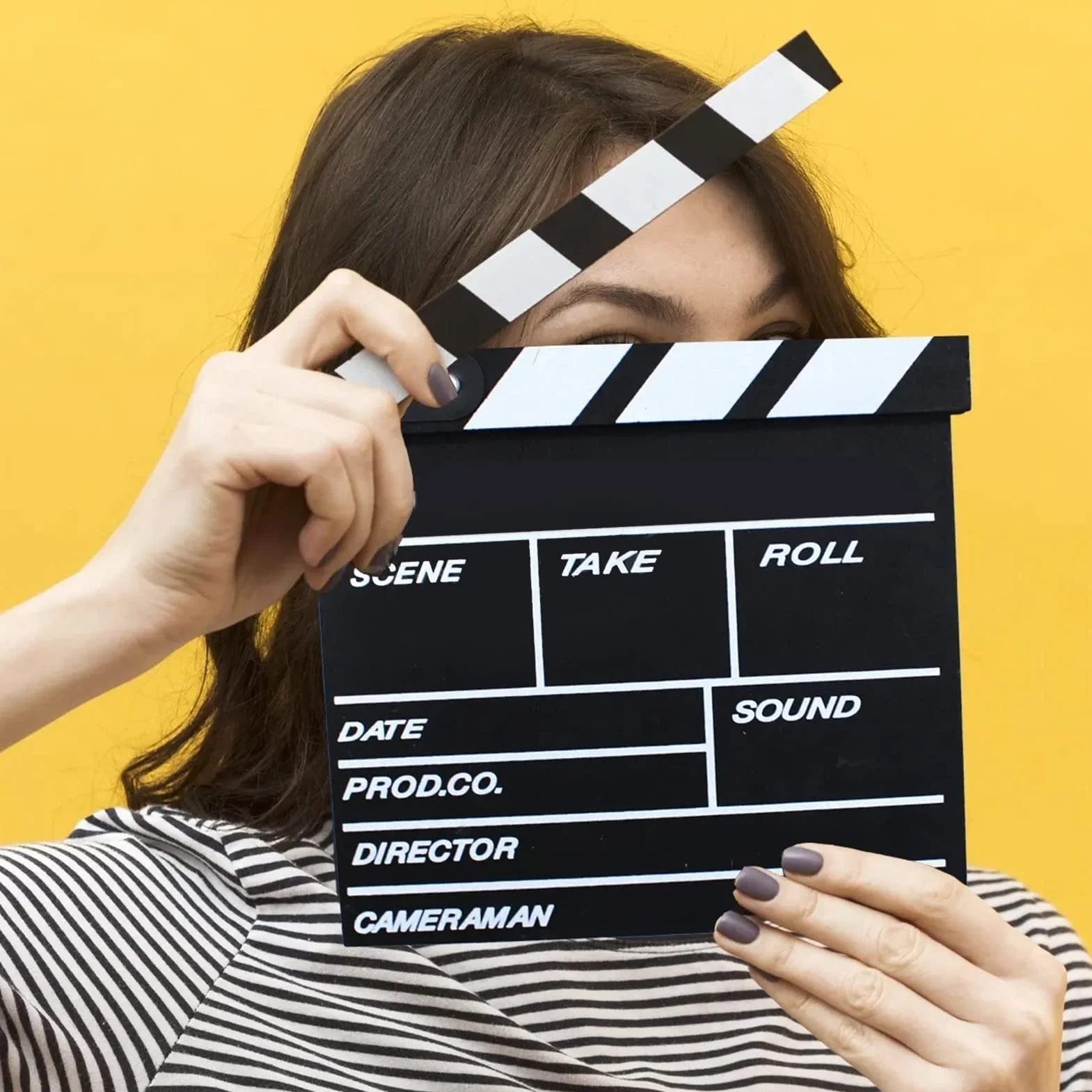 Film Film Clap Board, 20 X 20cm Noir Bois Clap Clap Clap Board Bois Film Film Clapboard Scène d'action Slateboard pour Hollywood Camera Film Studio Film