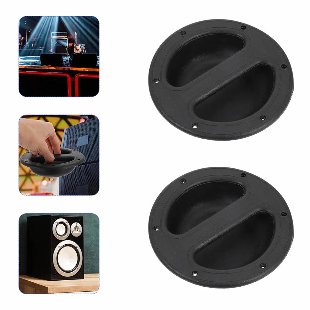 8 pièces Poignée Encastrée pour Enceinte Abs Noir Poignée Robuste pour Haut-parleurs et Caissons de Basse Design Simple et Résistant pour Transport Sécurisé
