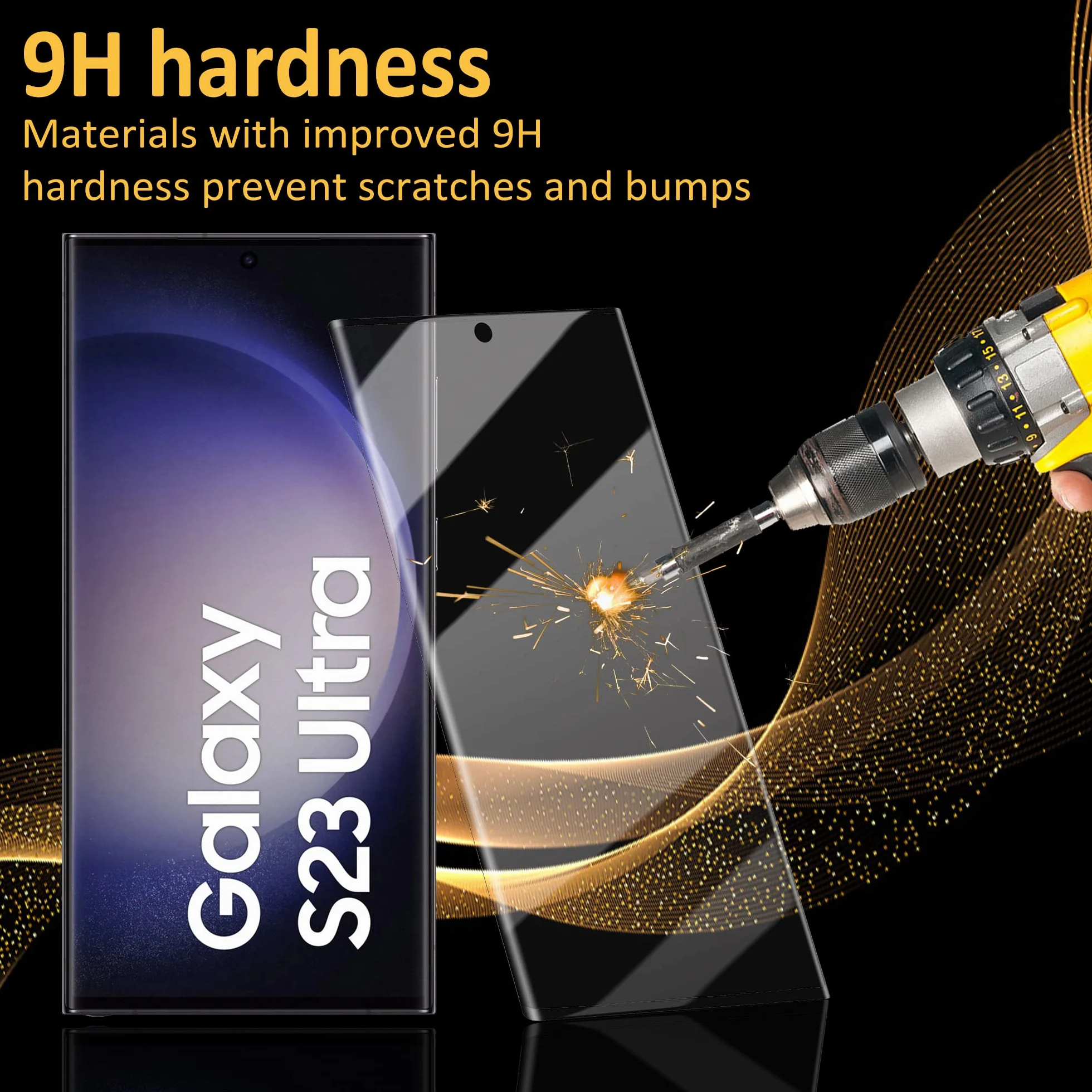 Protection D'écran pour Samsung Galaxy S23 Ultra 5G 6,8 Pouces, Verre Trempé 3 Pièces, Anti-empreintes digitales, 9H Dureté, Sans Bulle