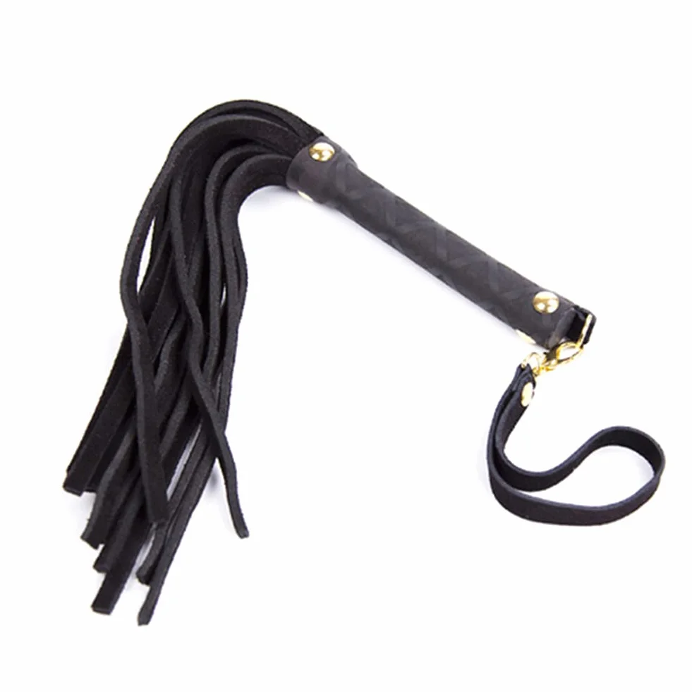 Cravache d'équitation fouet poignée souple harnais cuir synthétique outil enseignement accessoires costume noir