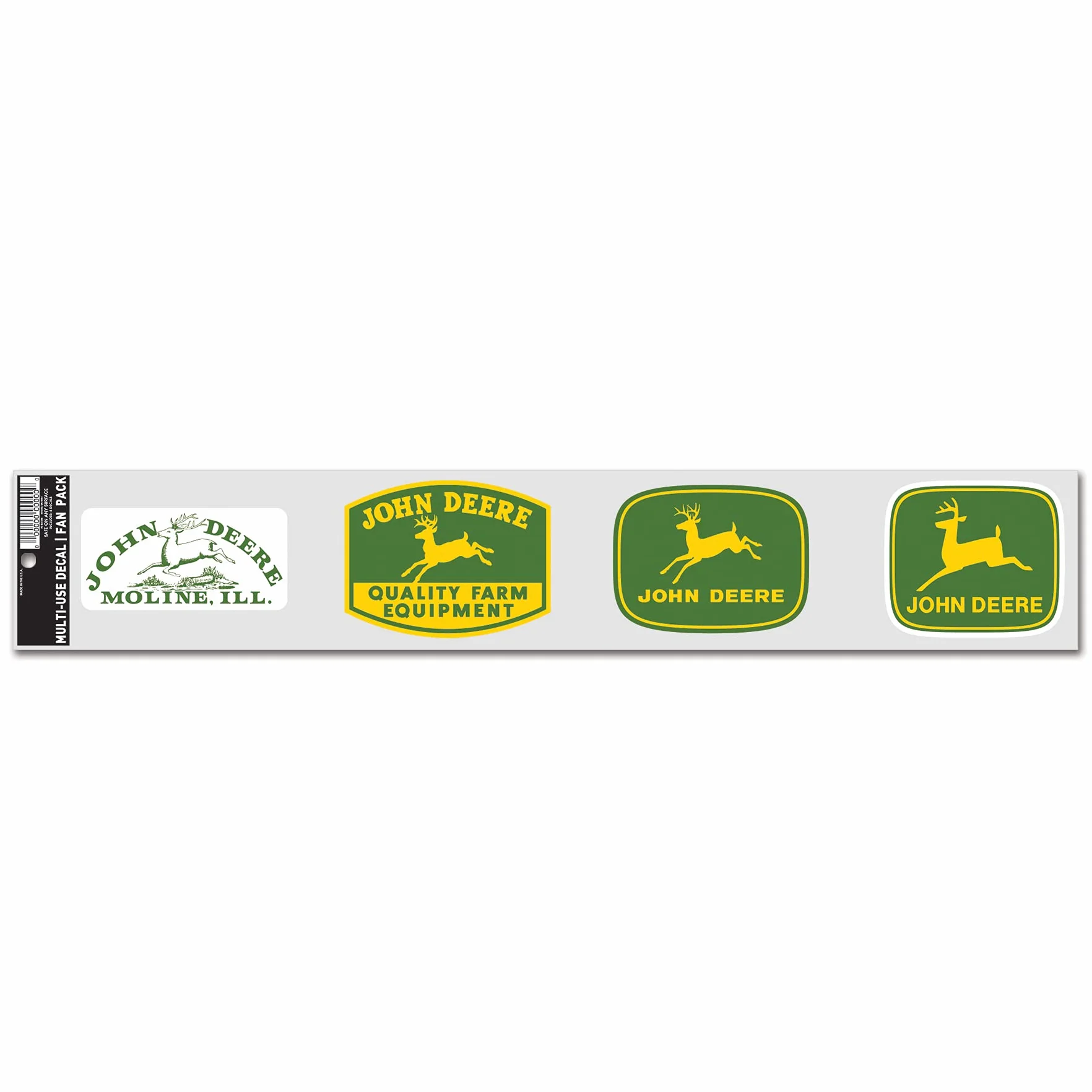 WinCraft John Deere Lot de 4 autocollants vintage Logo 3 x 17 cm