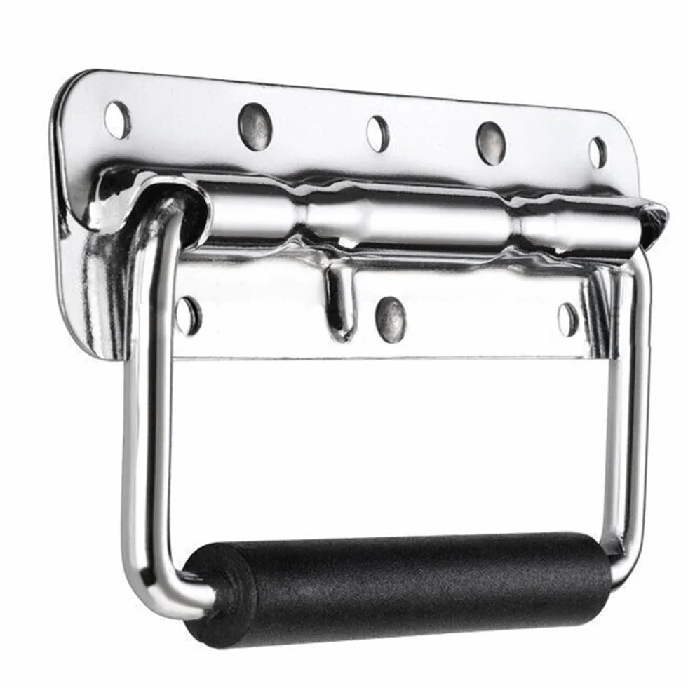 Poignée en caoutchouc à ressort pour étui, coffre, haut-parleurs de cabine, ampli de guitare, boîte personnalisée pour – Poignée de transport en acier inoxydable 304 avec antirouille et (100 mm)