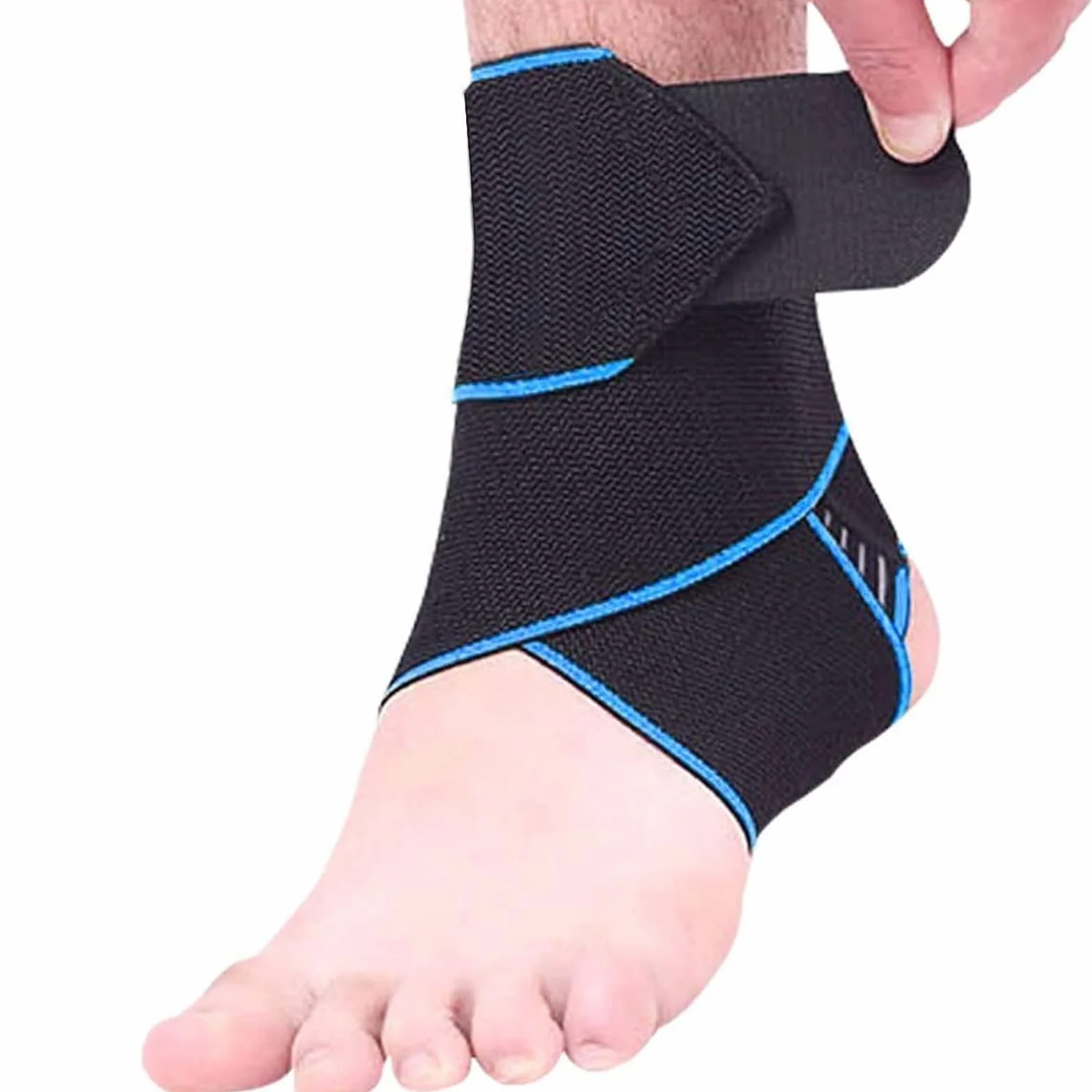 Chevillère Entorse Flexible Ultra Fine Ajustable Maintien Renforcée Unisexe Sport Bleu