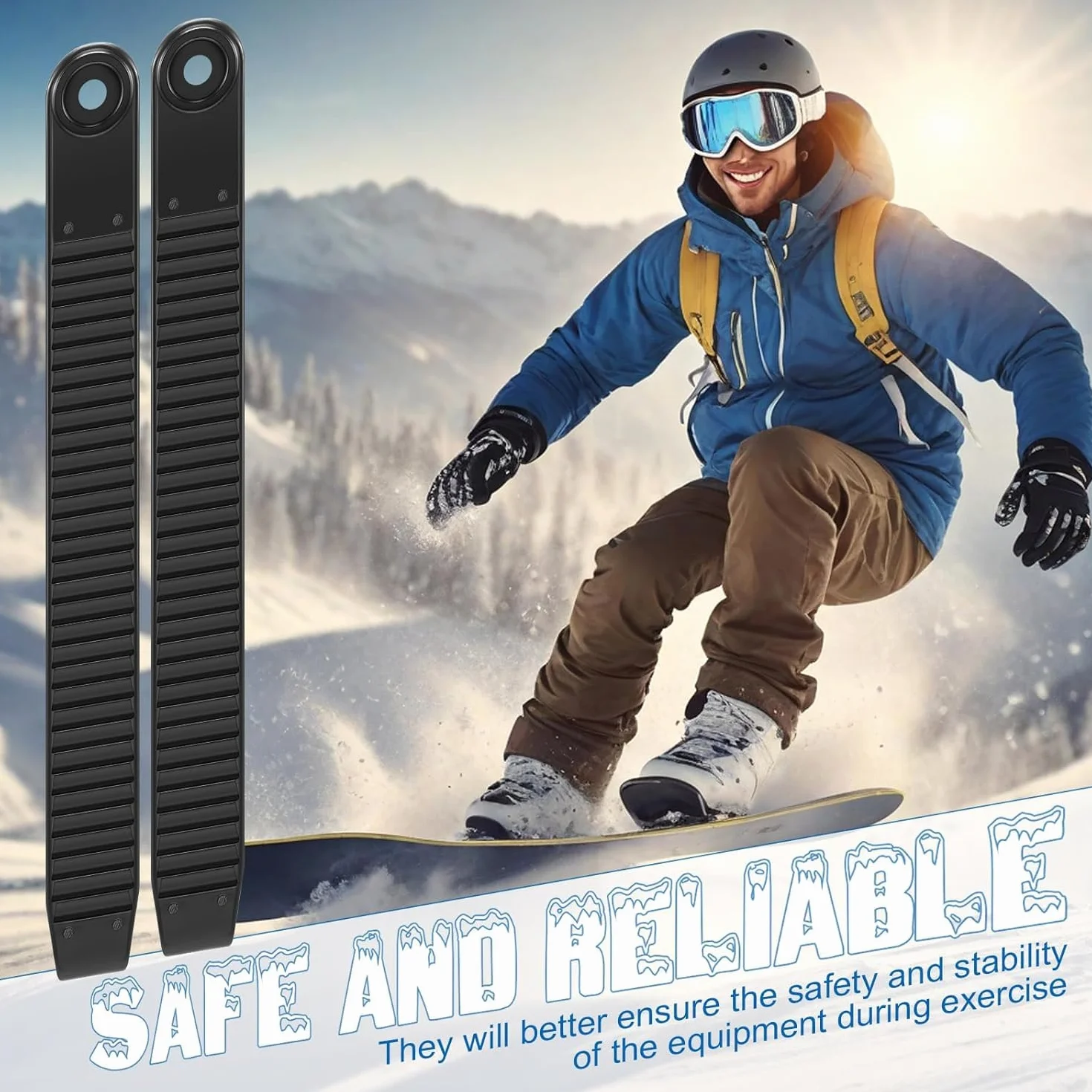 Fixations de Snowboard 6 Pièces Fixation Snowboard Homme Accessoire Ski Snowboard Binding Straps