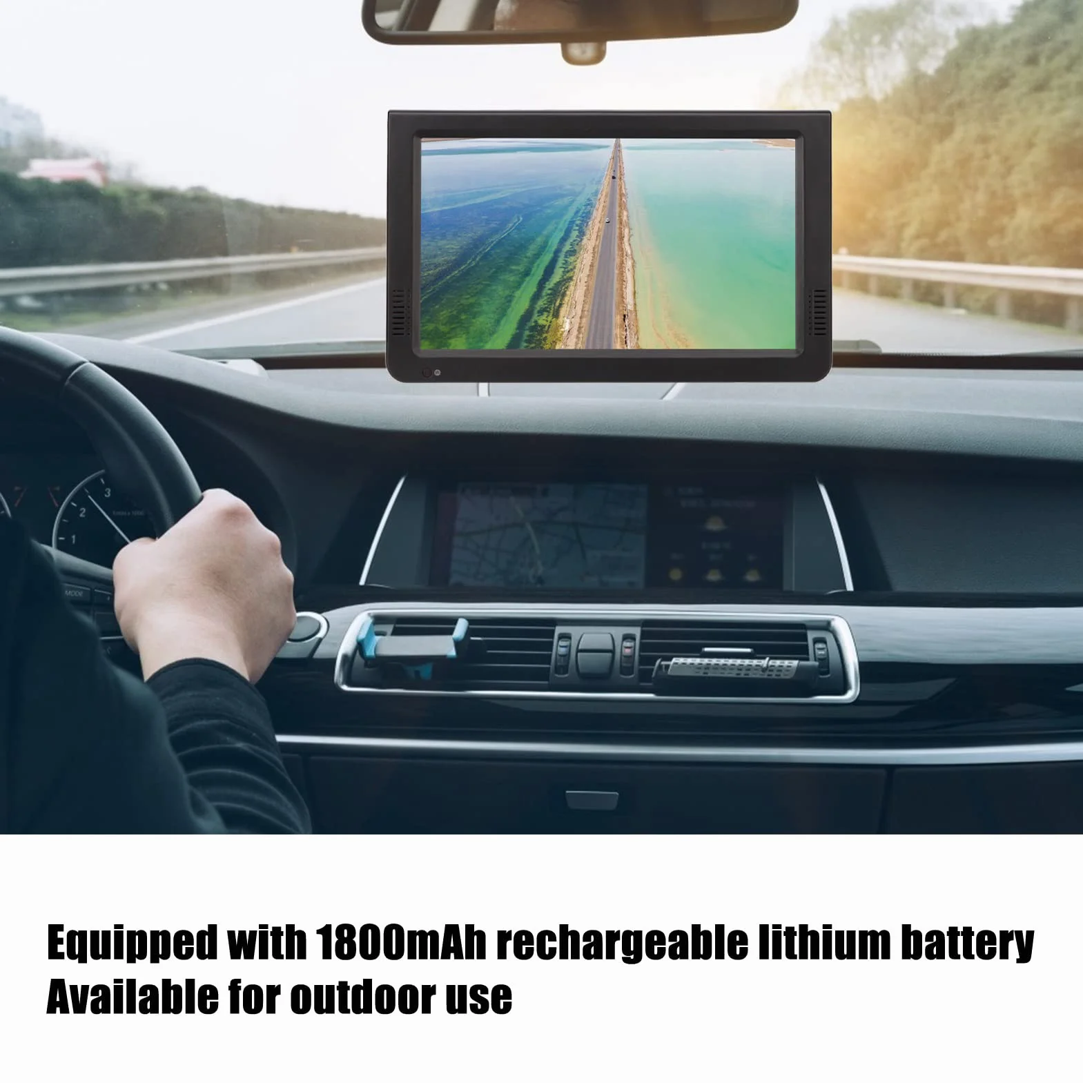 Téléviseur Portable 10 Pouces 1080p LED à Batterie Rechargeable avec Haut-parleurs USB AV