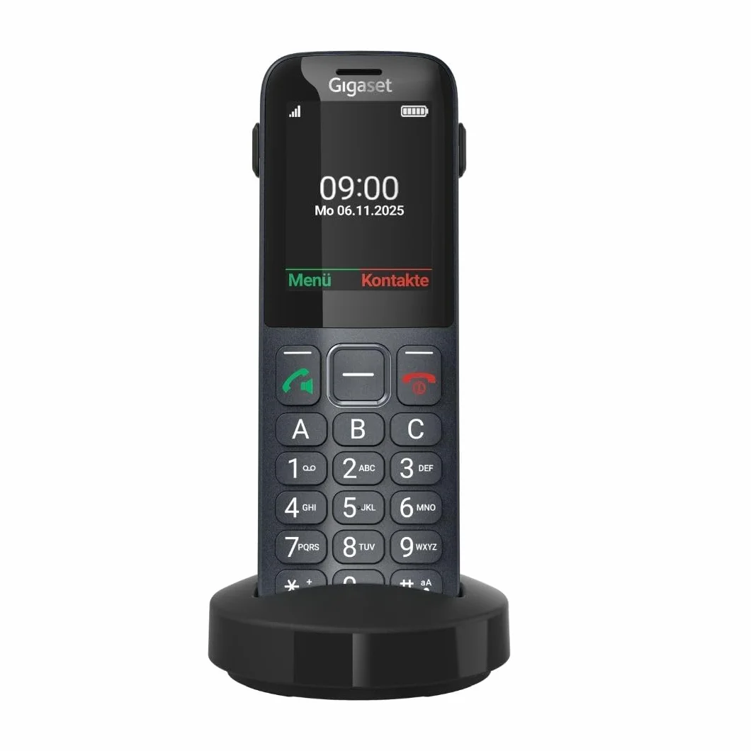 Gigaset Comfort 600 SIM Téléphone 4G Volte HD écran Couleur 2,4 Pouces Bluetooth 5.0 Compatible appareils auditifs Grande mémoire 500 Contacts Anthracite
