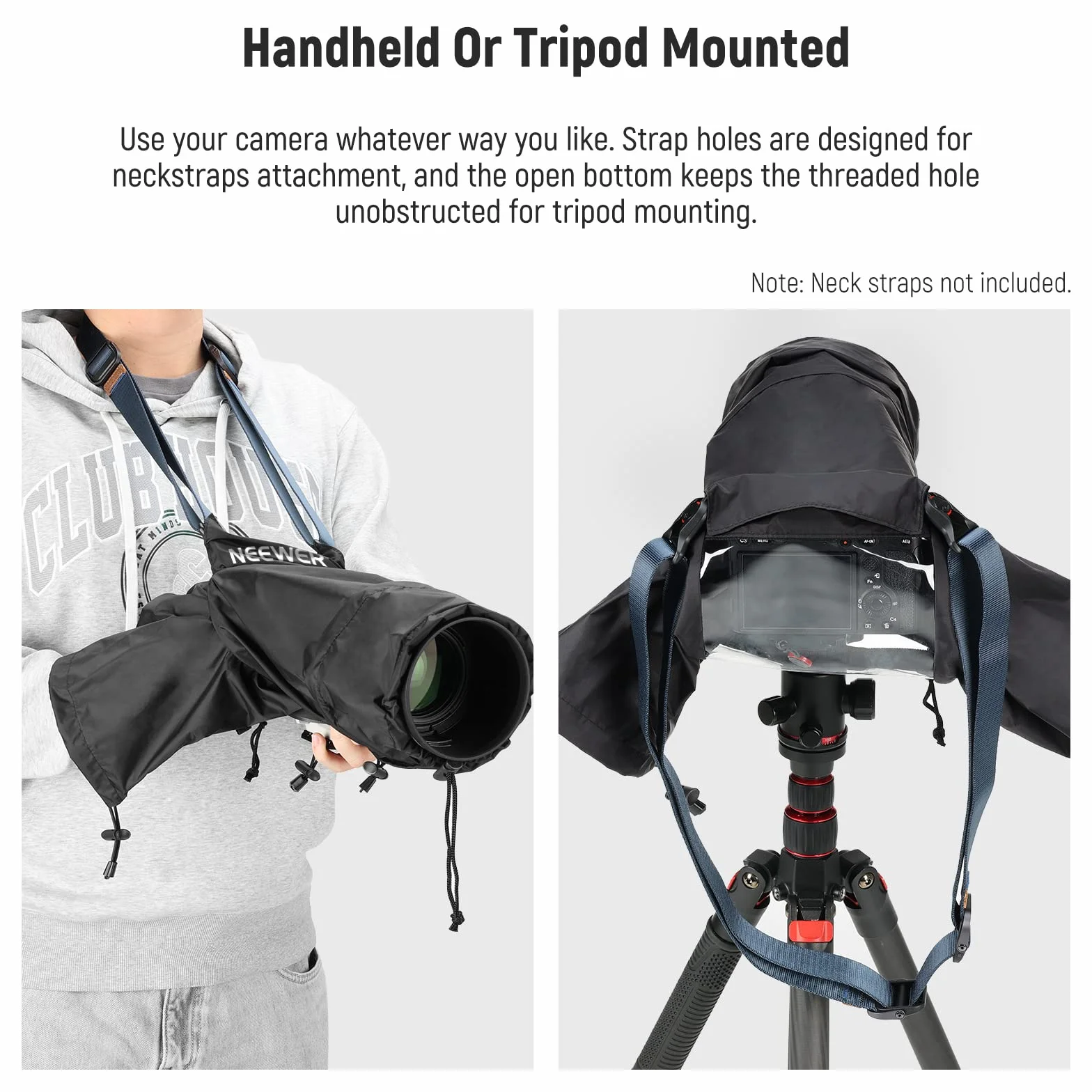 NEEWER Housse de Pluie pour Caméra, Imperméable en Nylon de Petite Taille Compatible avec Canon Sony Nikon DSLR Vlog Camera & Objectifs Jusqu'à 200mm, avec Fenêtre de visualisation, PB003