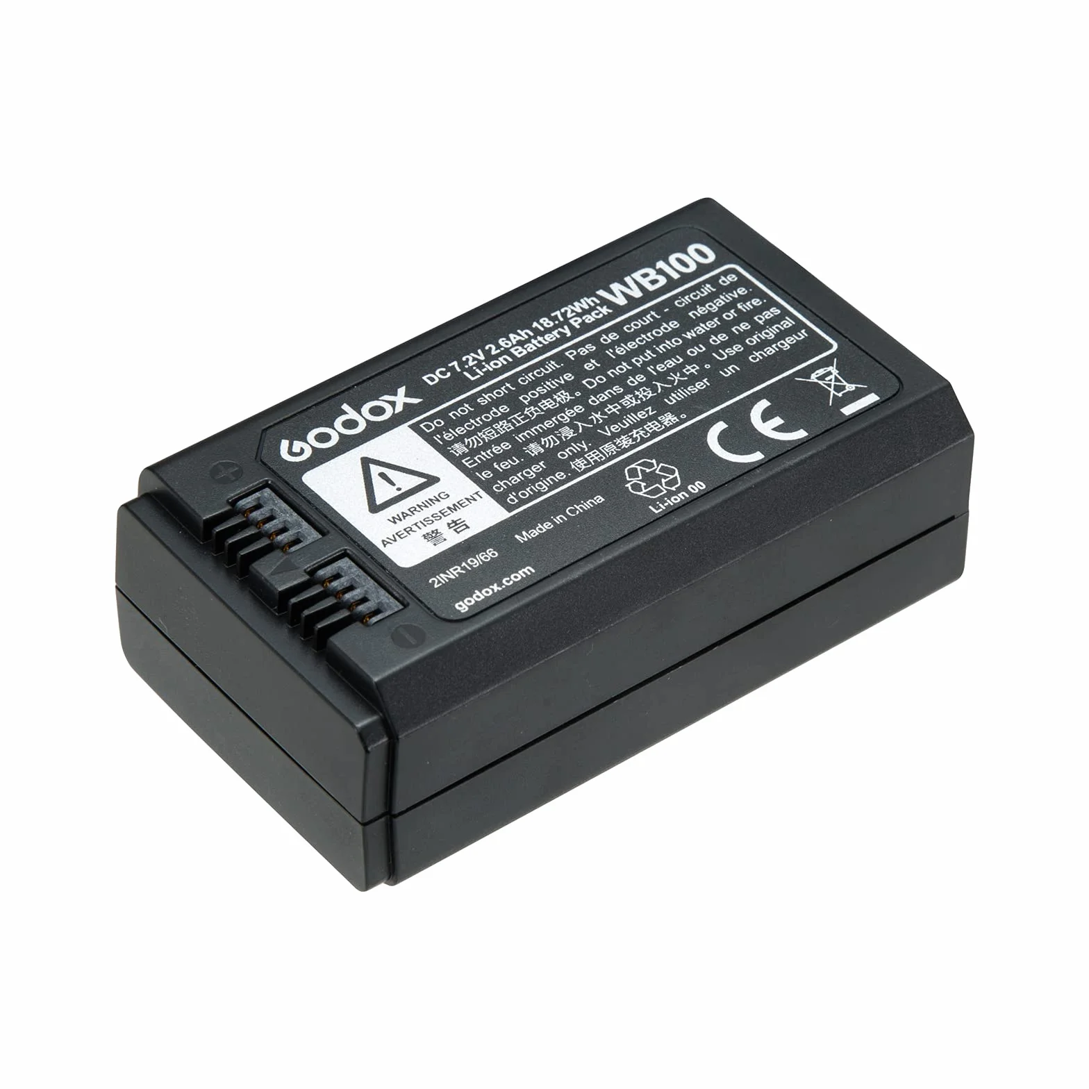 Godox WB100 Batterie, 2600mAh Batterie au Lithium pour Godox AD100Pro, Batterie de AD100 Pro