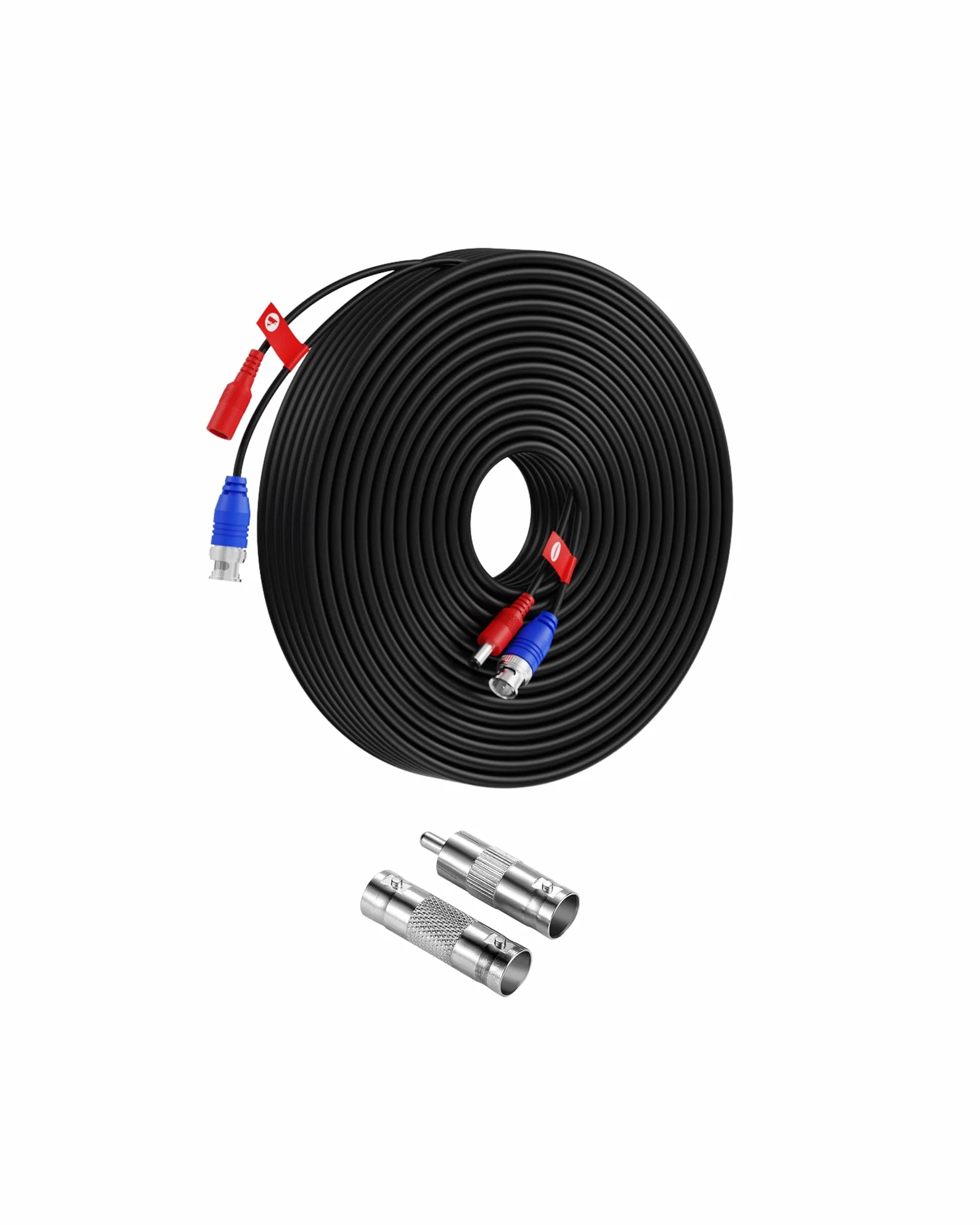 Anlapus PACK 1 Câble Coaxial BNC Vidéo Rallonge 65ft 18mètres Préfabriqué Tout-En-Un pour Camera de Surveillance Analog/CVI/AHD/TVI 1080p