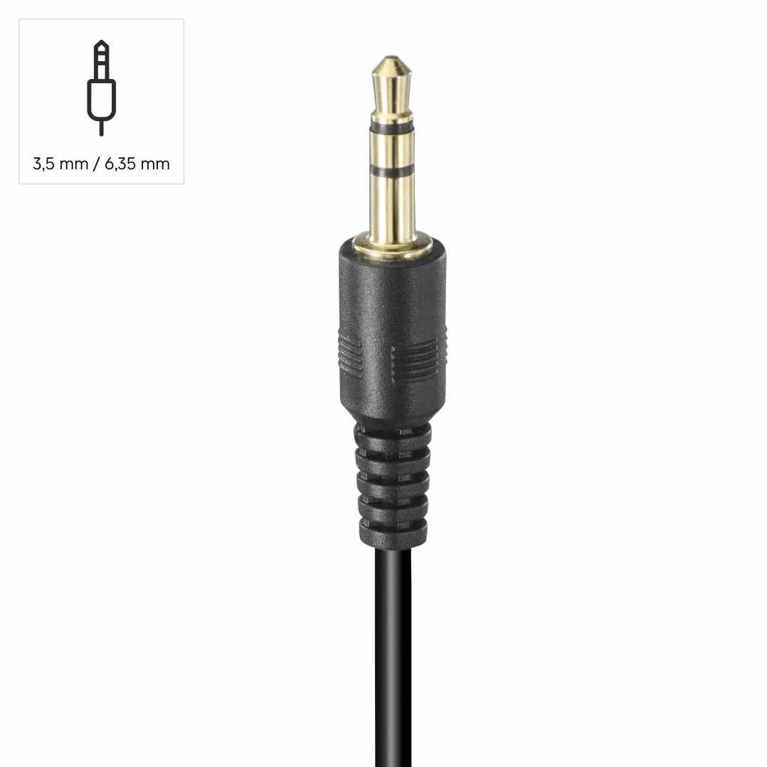 Hama Casque TV Filaire 6m ShellTV II, Circum-aural, Câble Extra-Long, Réglage du Volume Intégré, Jack 3.5 mm, Adaptateur Jack 6.35mm Inclus Plaqués Or, Idéal Hi-FI et Télévision, Noir