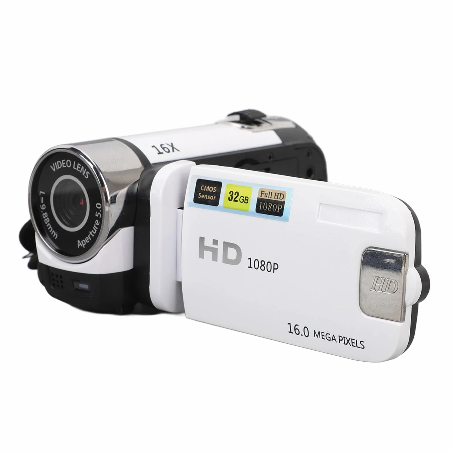 Bewinner Caméra DV 16 MP,Zoom numérique 16X, Appareil Photo 1080P avec écran LCD de 2,7 Pouces, Anti-Vibration, Selfie avec minuterie e, Enchufe européen 100-240 V