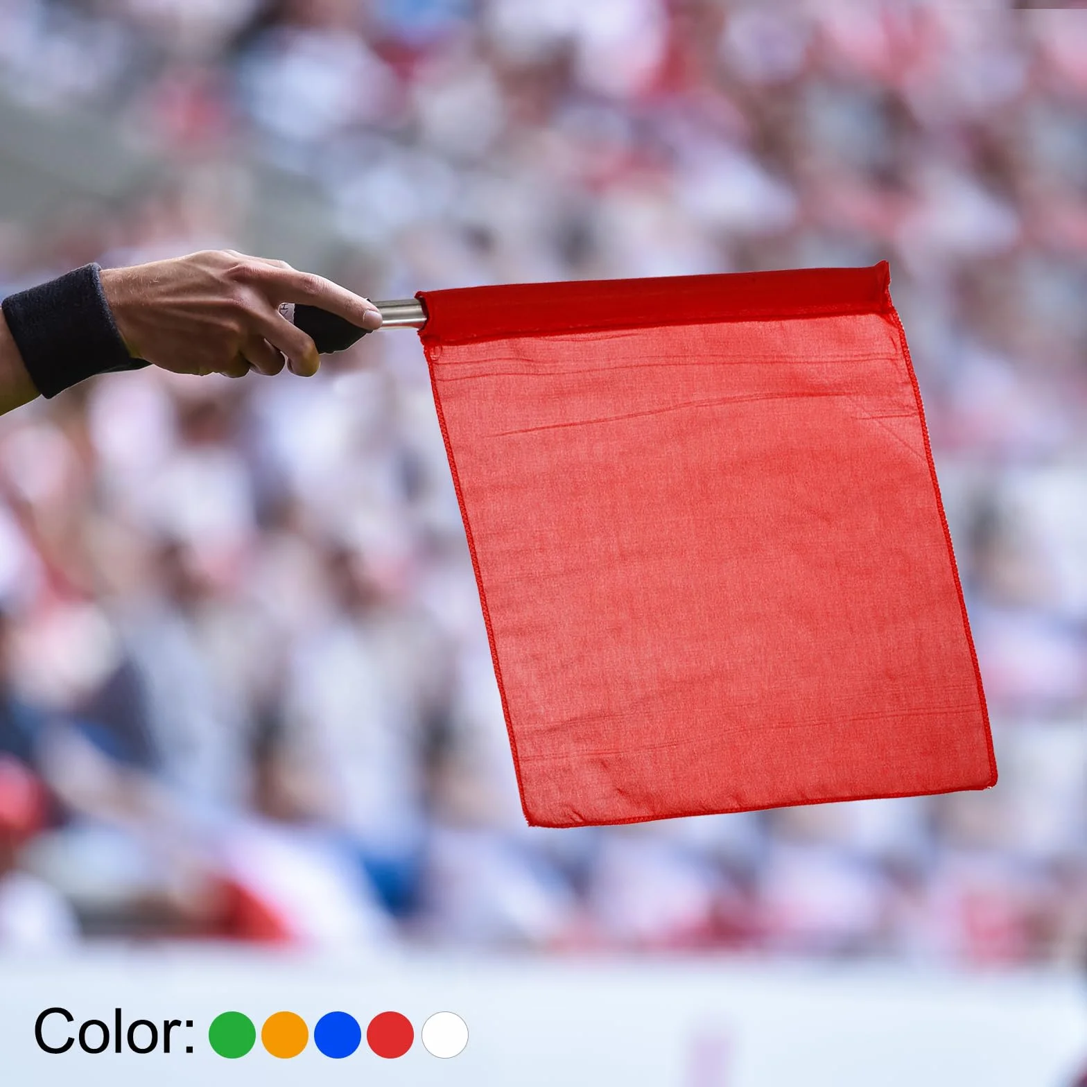 PATIKIL Arbitre Drapeau 4Pcs Inox Acier Poteau Éponge Poignée pour Football Terrain Sports Juge Signal Vert
