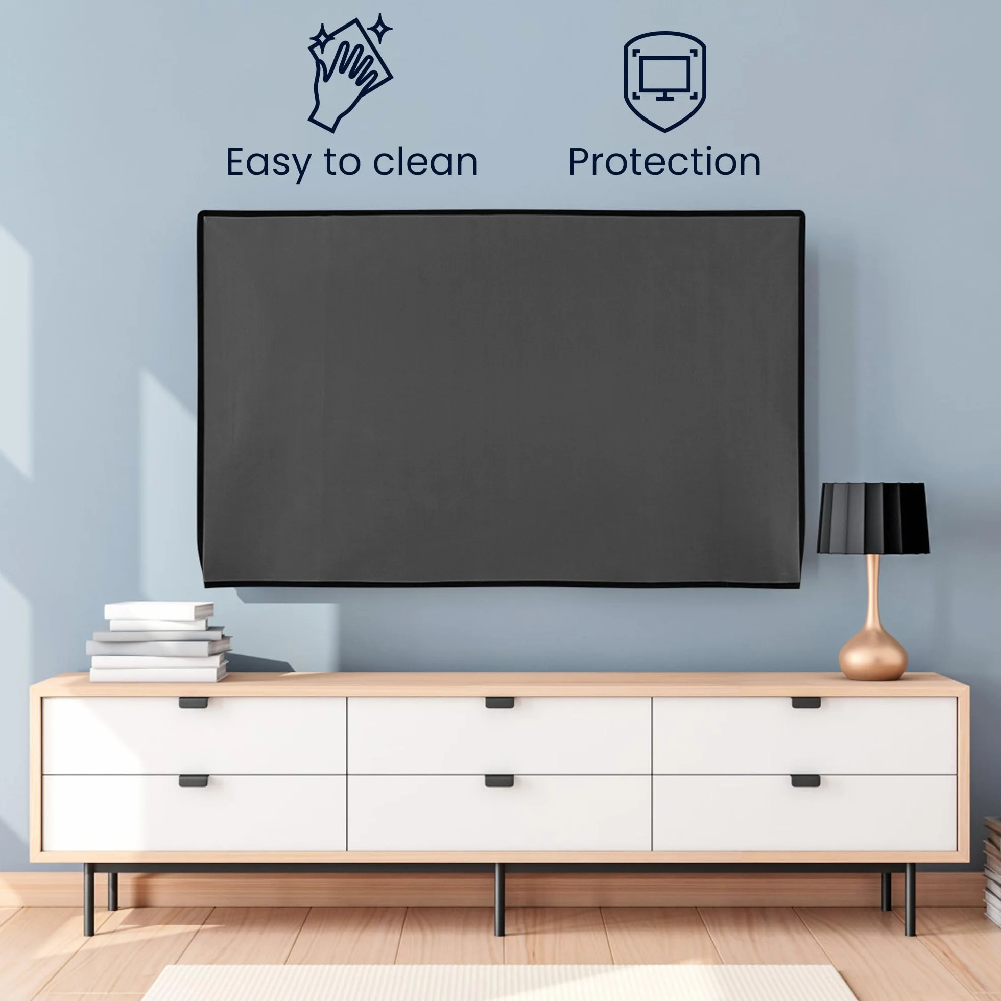 kwmobile Housse écran TV compatible 75" TV Protection écran télévision gris foncé