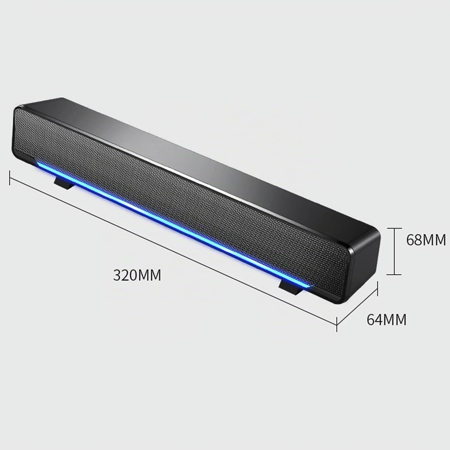 Barre de Son avec Subwoofer, Haut-Parleur Stéréo Filaire, Entrée USB/3.5mm pour PC Smartphone