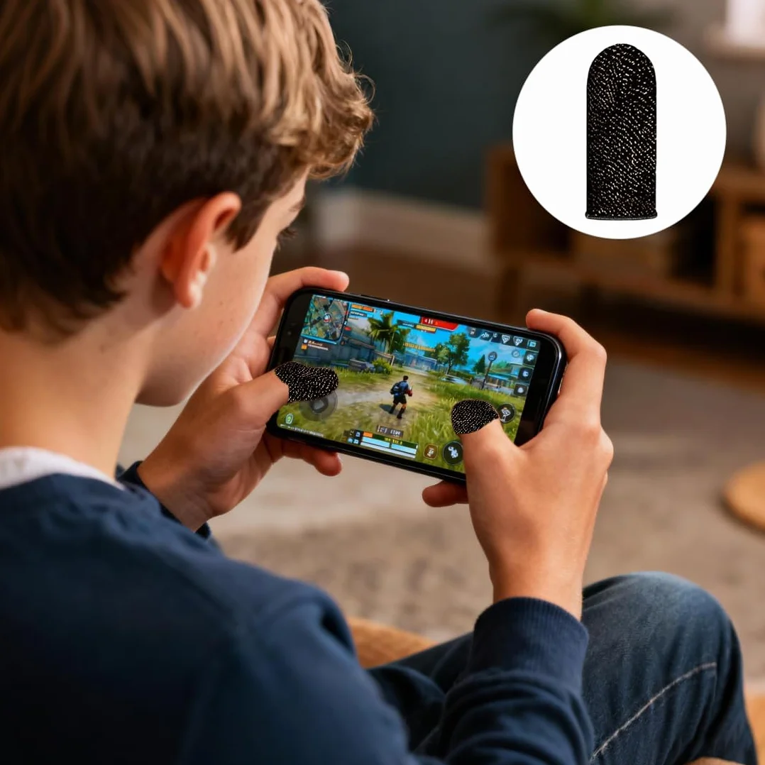 20 pièces Manchons de Doigt pour Gaming Mobile, Protection de Pouce Anti-Transpiration, Gants pour Écran Tactile Jeu Mobile