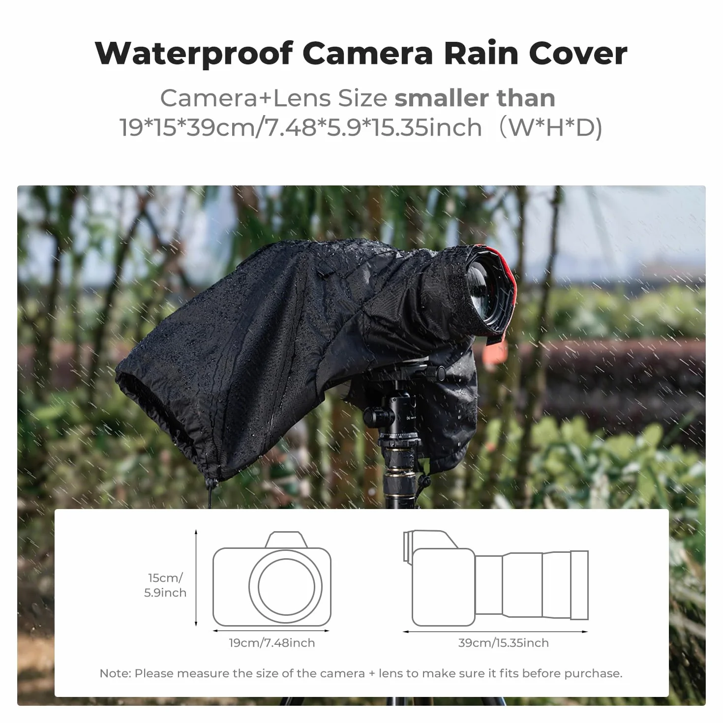 K&F CONCEPT Housse de Pluie pour Appareil Photo, Caméra Couverture Housse de Protection imperméable et Anti-poussière pour Nikon Canon Sony Appareil Photo DSLR