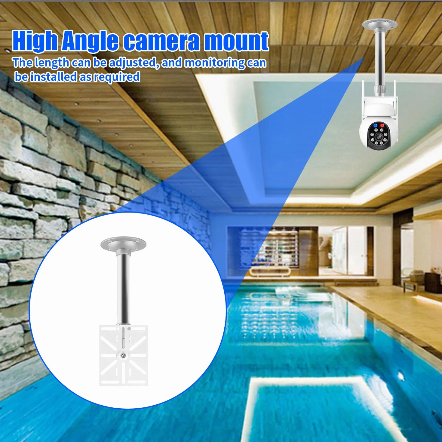 Support Camera Exterieur Extensible Support d'angle Camera Exterieur Universel Support Caméra Extérieur en Métal pour Camera de Surveillance