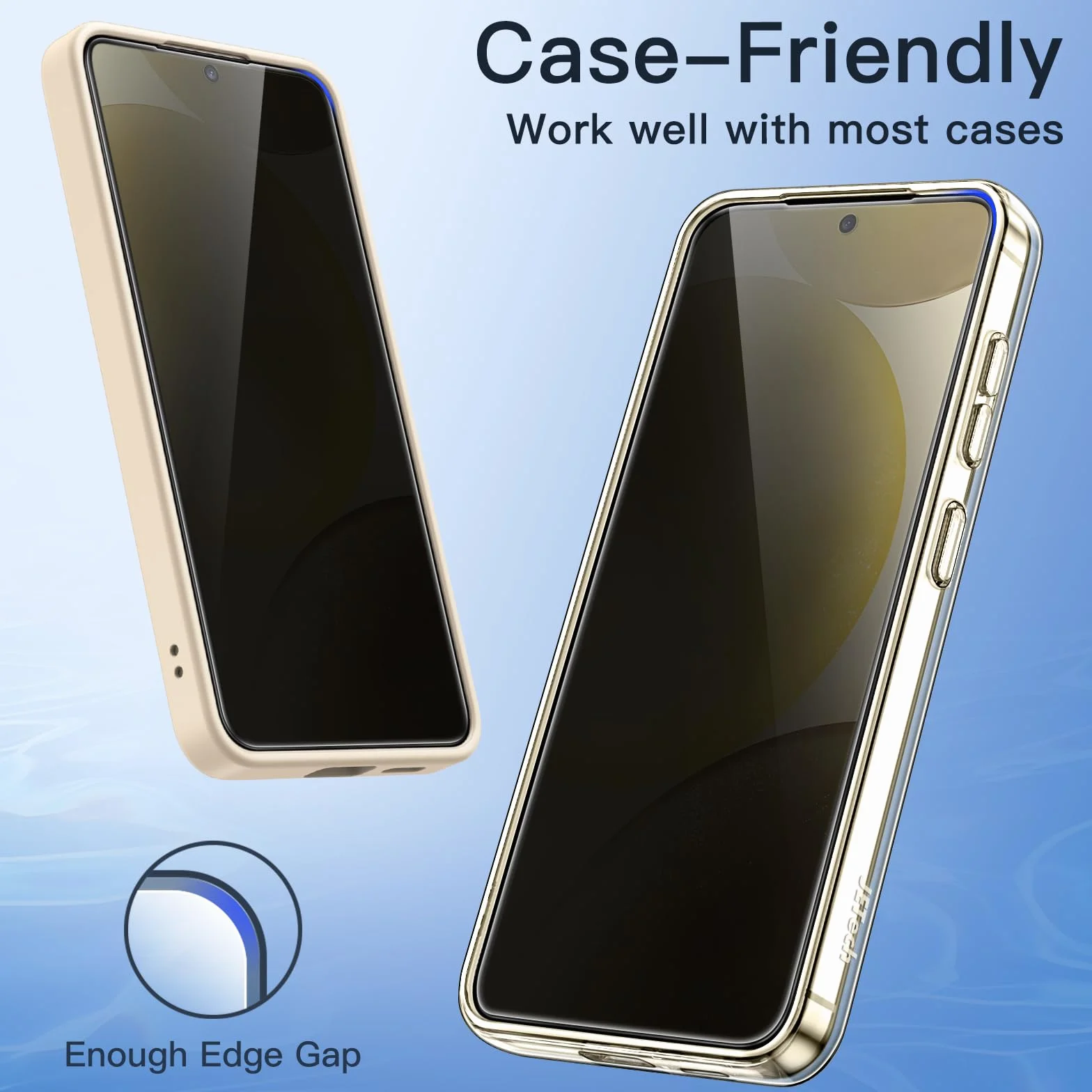 JETech Protection Anti-Espion Verre Trempé pour Samsung Galaxy S24 5G 6,2 Pouces, Lot de 2