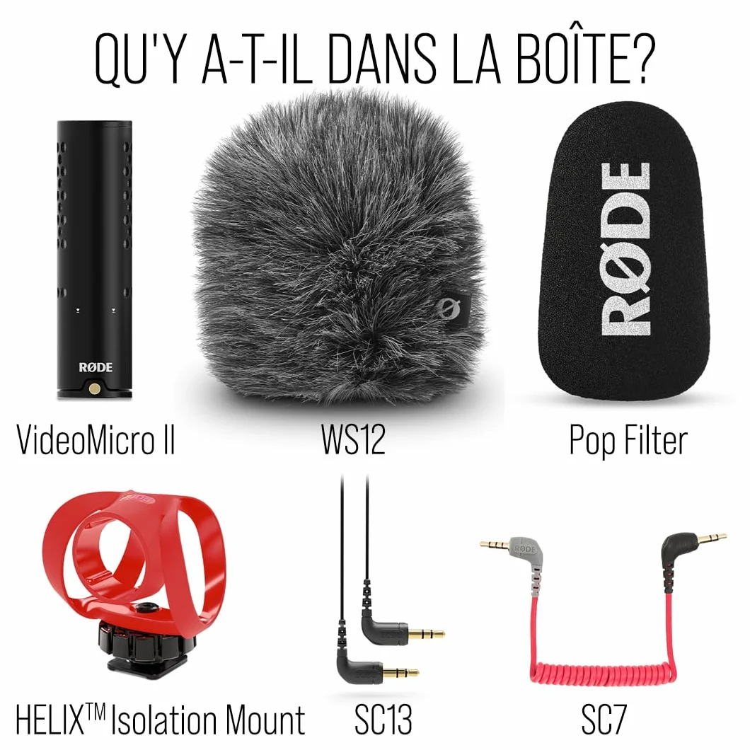 RØDE VideoMicro II Micro-canon ultra-compact sur caméra pour enregistrement audio de haute qualité avec un appareil photo ou un appareil mobile