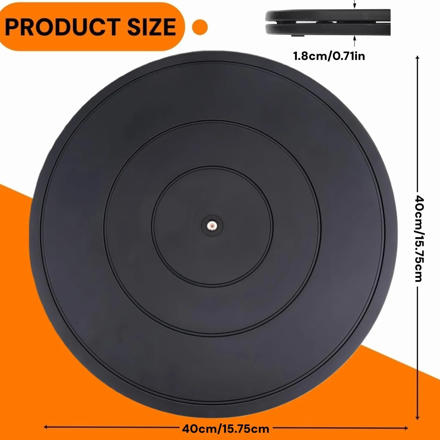 Plateau Tournant Universel,Solide Plateau Tournant à 360°,Support Pivotant Résistant,Tourne-Disque Rotatif pour Plantes en Pot Haut-Parleurs Ordinateurs Portables Moniteurs (40cm)