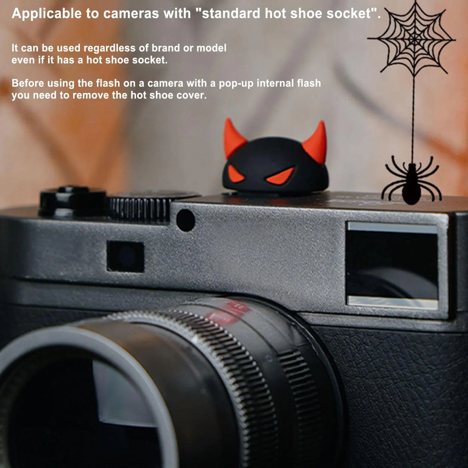 Housse de protection pour griffe porte-accessoires, protection d'appareil photo en silicone drôle, lampe flash pour appareil photo, accessoires de dessin animé attrayants pour appareil photo de photog