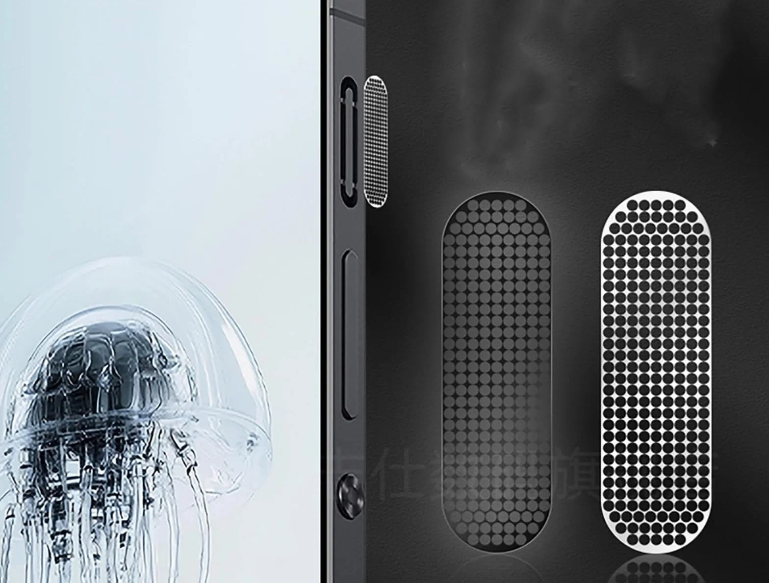 GIOPUEY Maille Anti Poussière Aluminium Collé pour RedMagic 10S Pro/10 Pro/9S Pro/9 Pro/8S Pro/8 Pro, Haut - Parleur et Radiateur évents Anti Dust [4+4 Pack] - Black