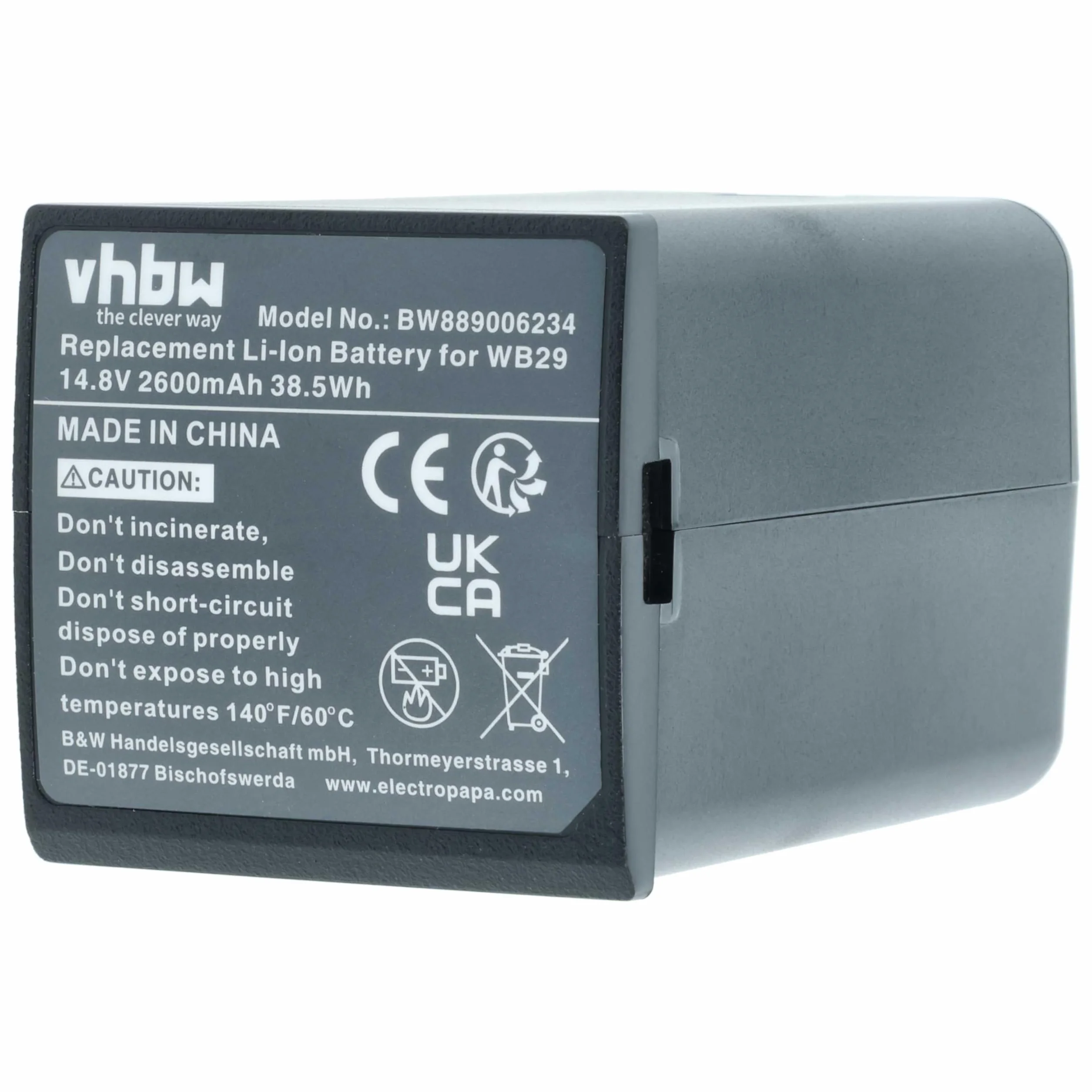 vhbw 2X Batterie Compatible avec Godox WB300P, AD200, AD200pro, AD300 Pro Flash Flash d'appareil Photo (2600mAh, 14,8V, Li-ION)