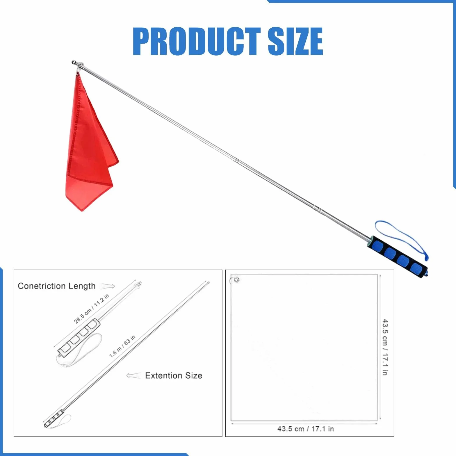 Almencla Drapeau d'Entraînement pour Chevaux, Tige Télescopique, Support Flexible, Matériau Indéchirable, Signalisation Couleur Vive