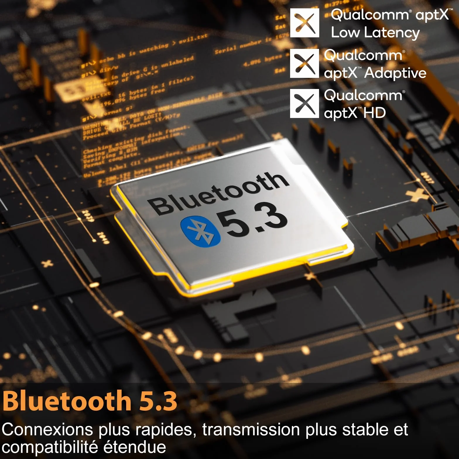 1Mii B06T6 Émetteur Bluetooth 5.3 pour TV vers 2 Casques sans Fil, aptX Adaptive & Faible Latence, Transmetteur Adaptateur Bluetooth, Double Connexion, Contrôle du Volume, Optique/USB/AUX/RCA