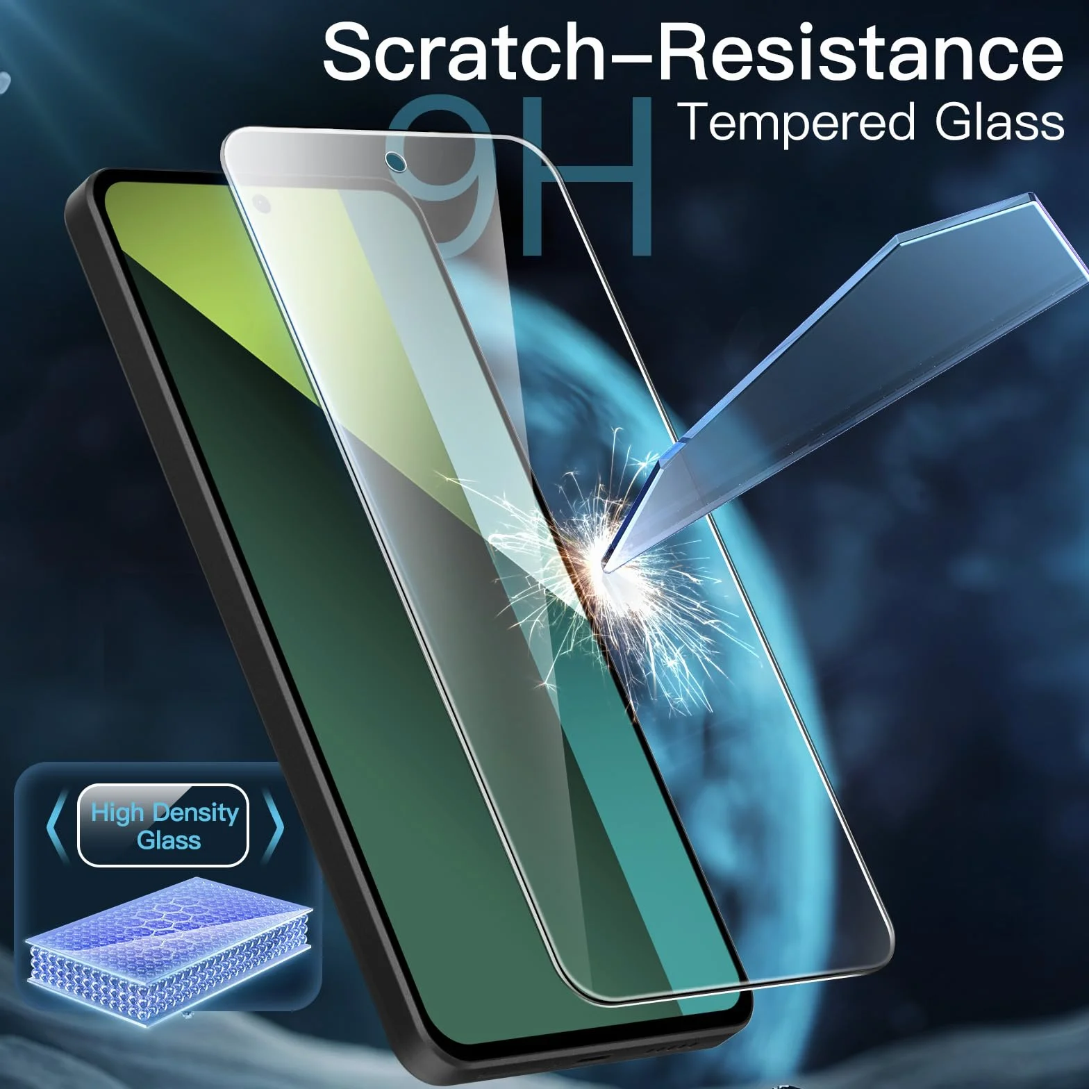 JETech Protection D'écran pour Xiaomi Redmi Note 13 Pro 5G, 9H Film de Verre Trempé, Anti-Rayures, HD Transparent, Lot de 3