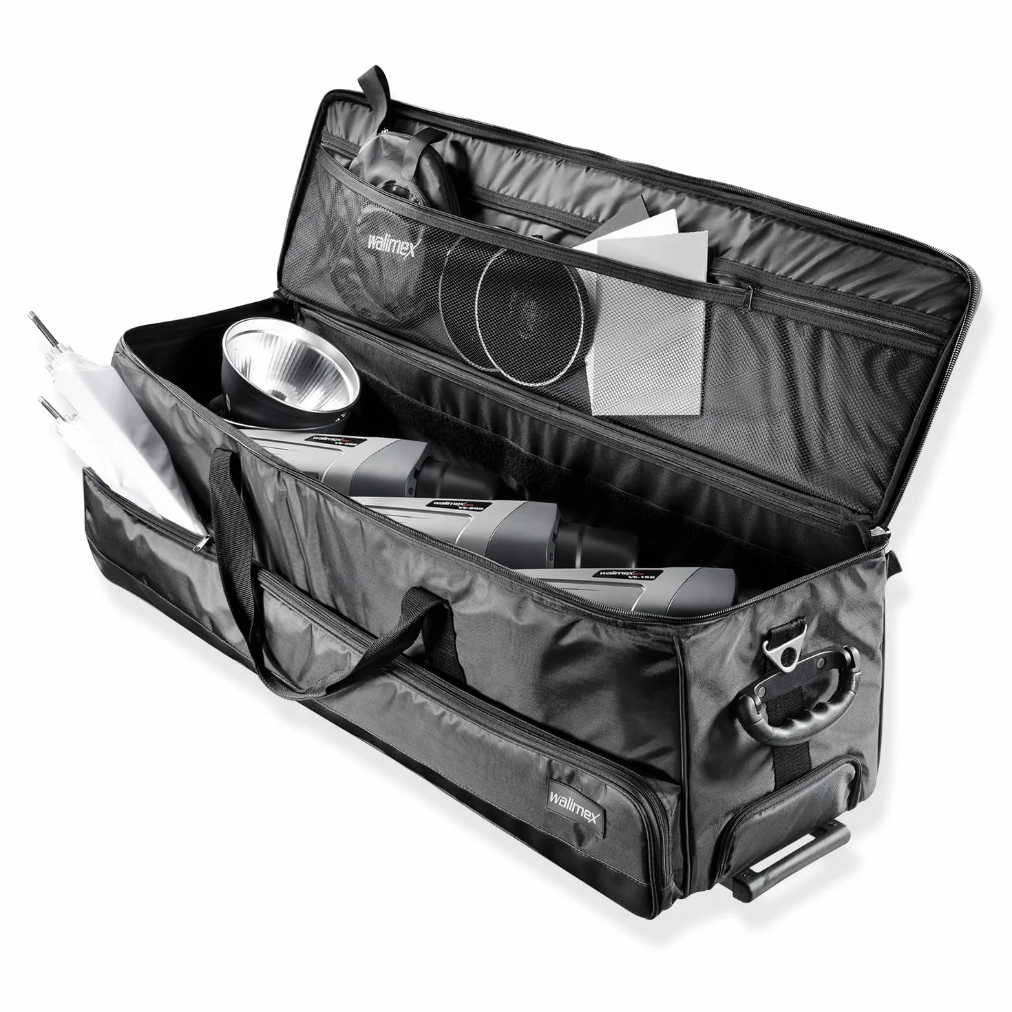 Walimex Studio Trolley XL (incl. poignée de chariot extensible, bandoulière rembourrée, division intérieure variable), noir
